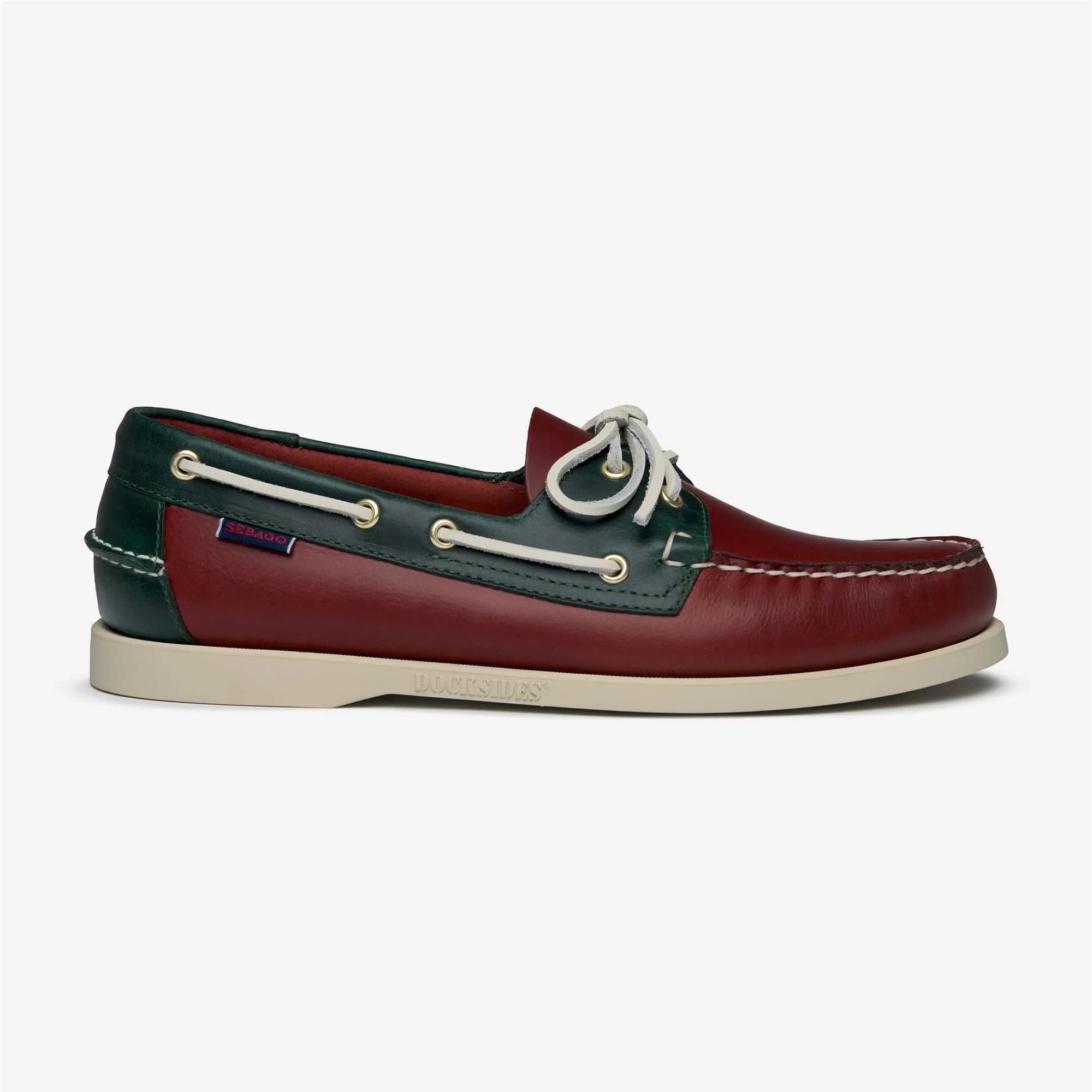 DOCKSIDES PORTLAND WAXED - Mocassin - DK RED - GREENFOREST