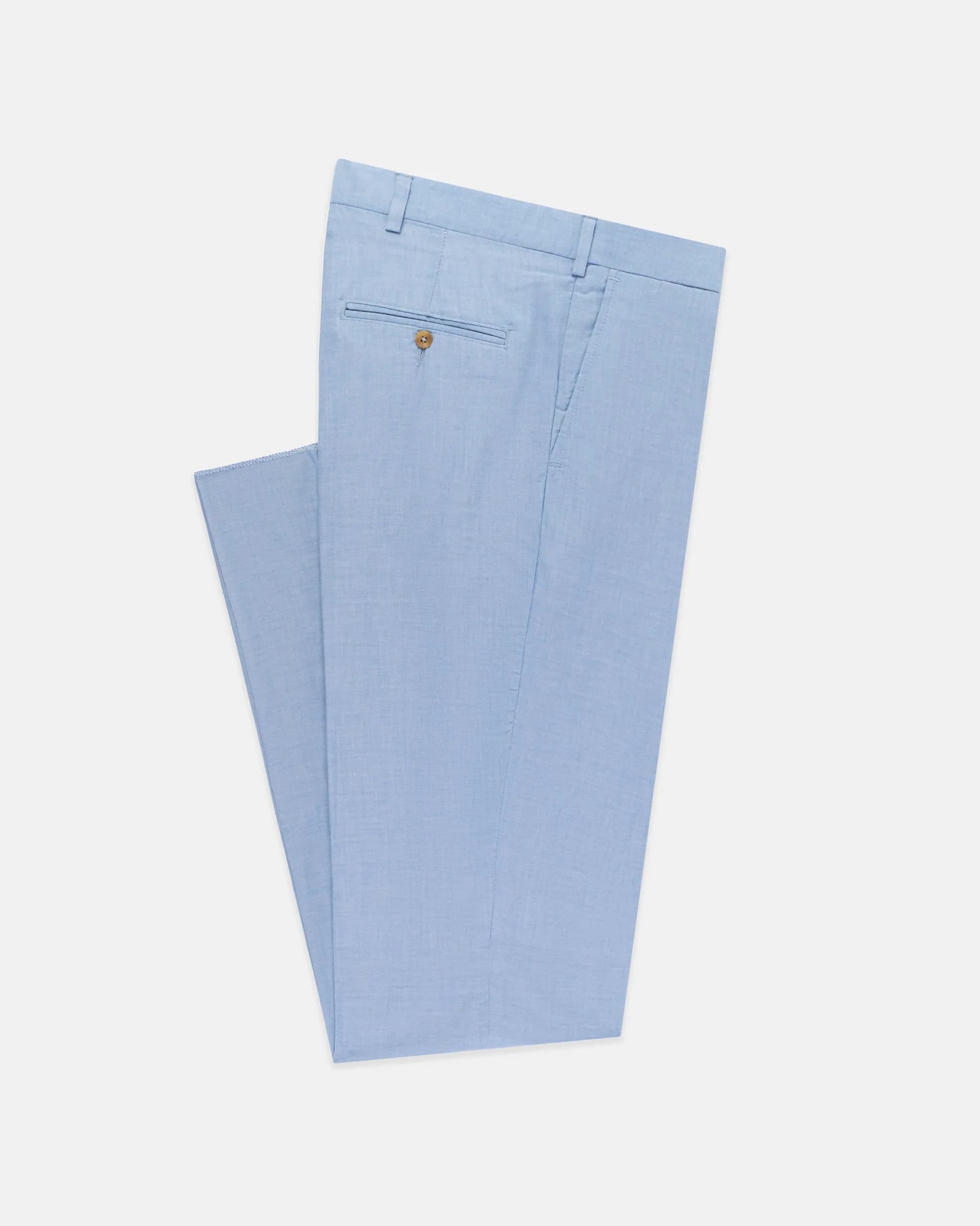 Blue Cotton Chambray Trouser
