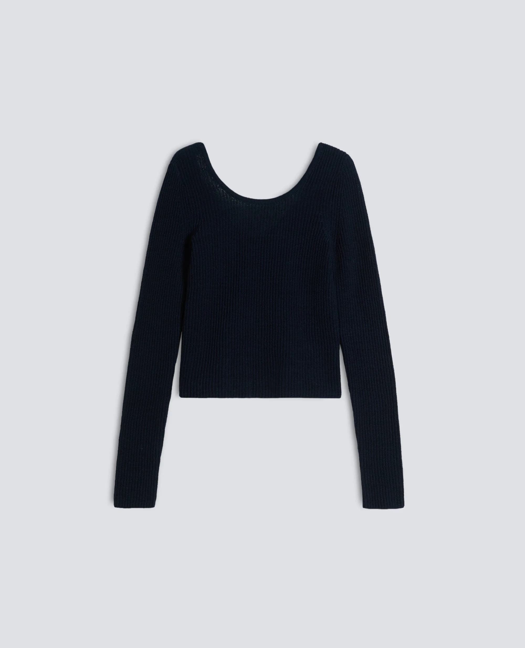 Maglia a Maniche Lunghe in Filato Di Cotone