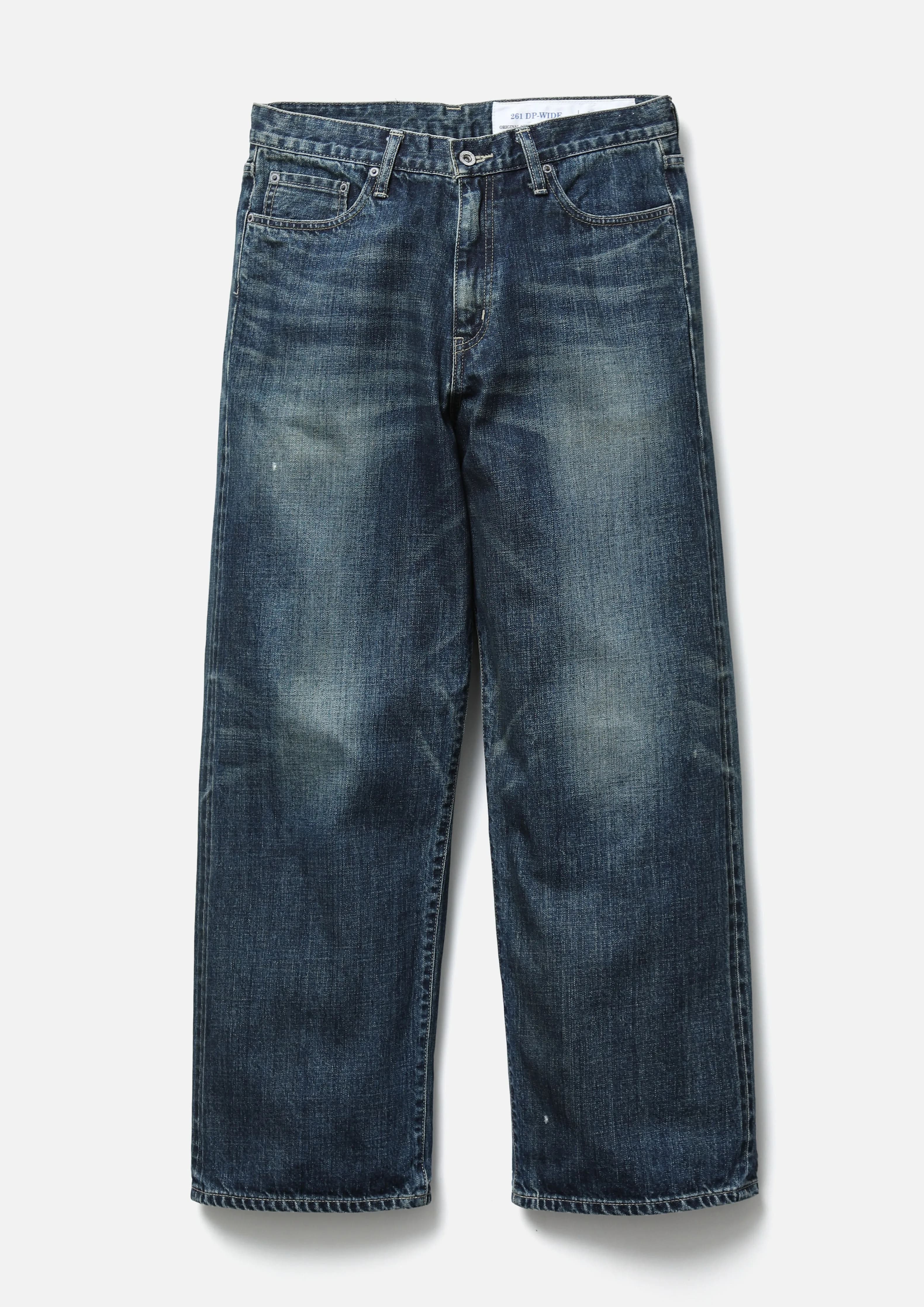 WASHED DENIM DP WIDE PANTS