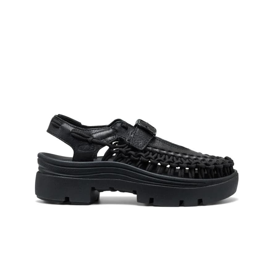 UNEEK PLT Mary Jane Sneaker | Black Smooth Leather
