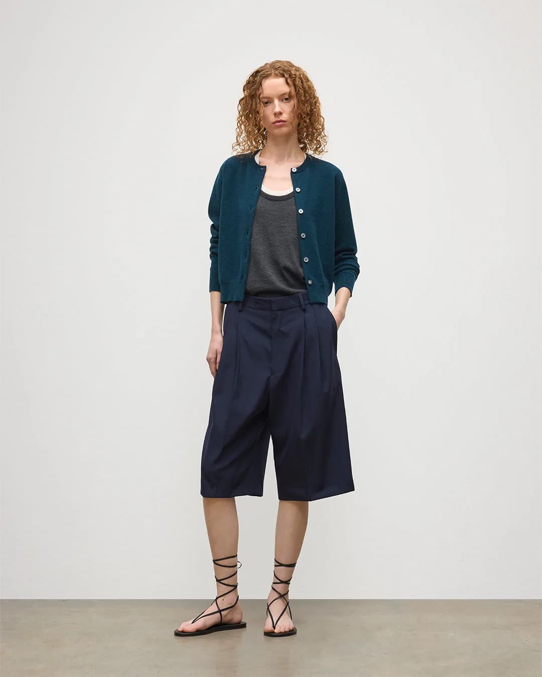 Iris Bottle Green Classic Cashmere Cardigan