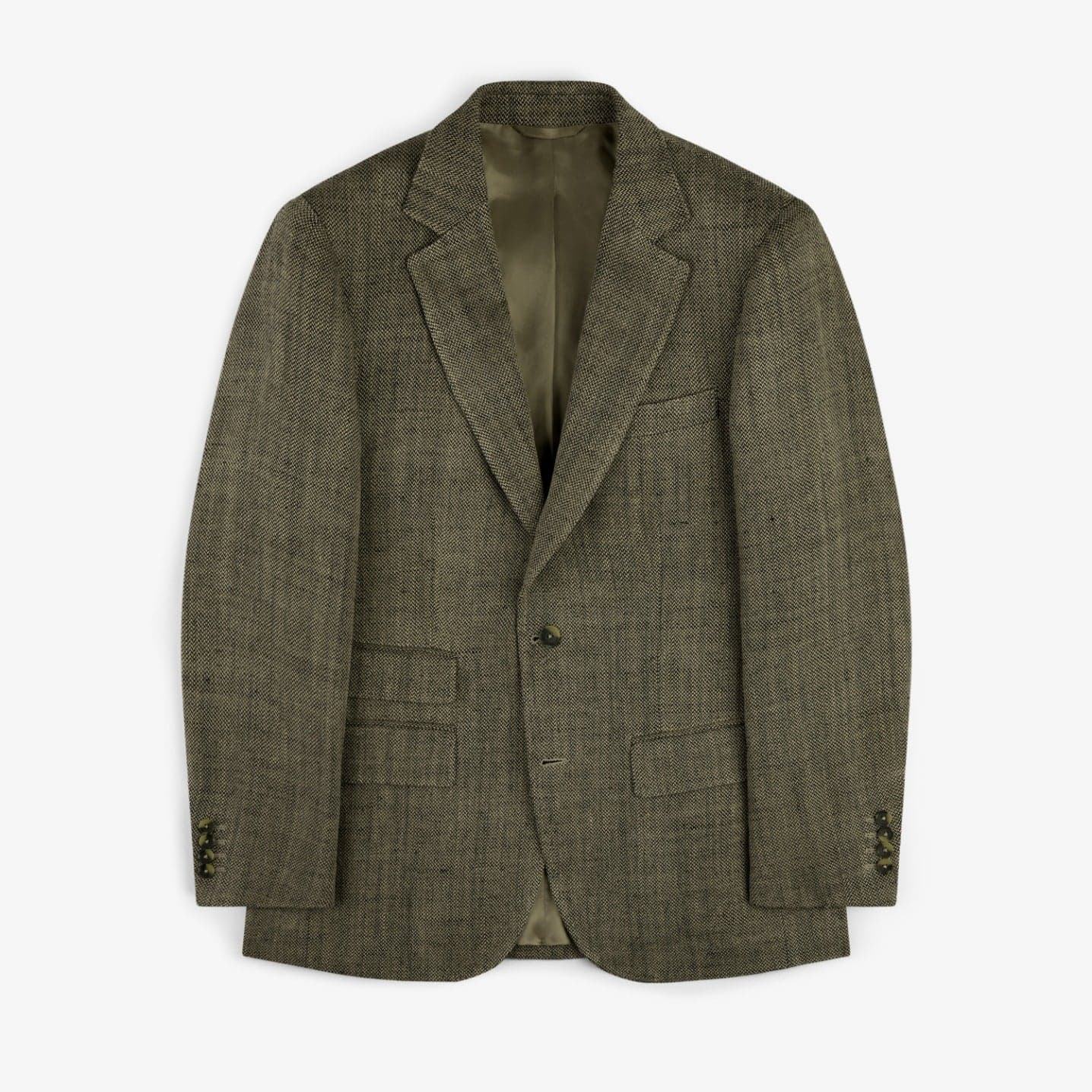 Single-Breasted Yarn Dyed Linen Suit Jacket