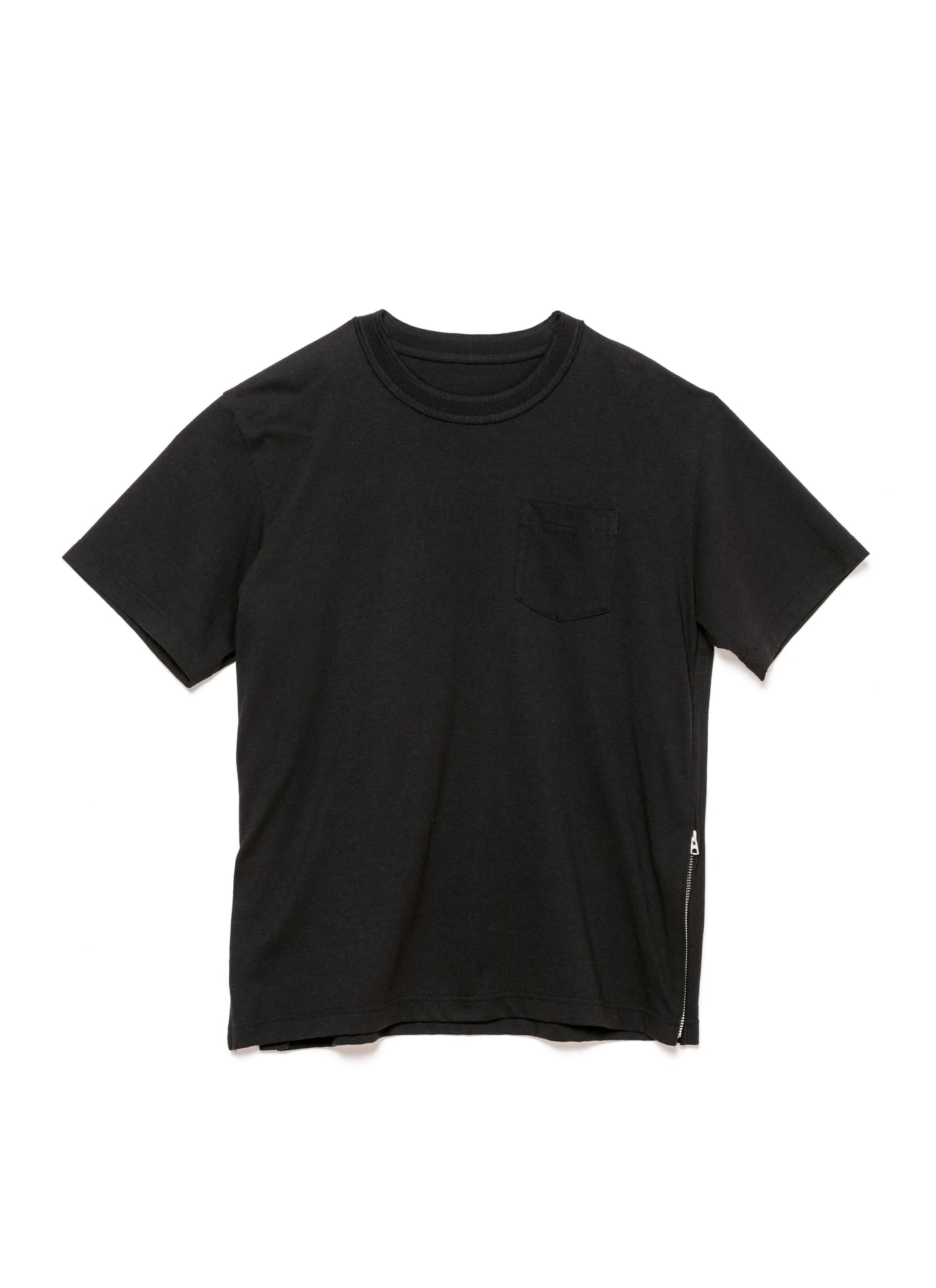 Side Zip Cotton T-Shirt