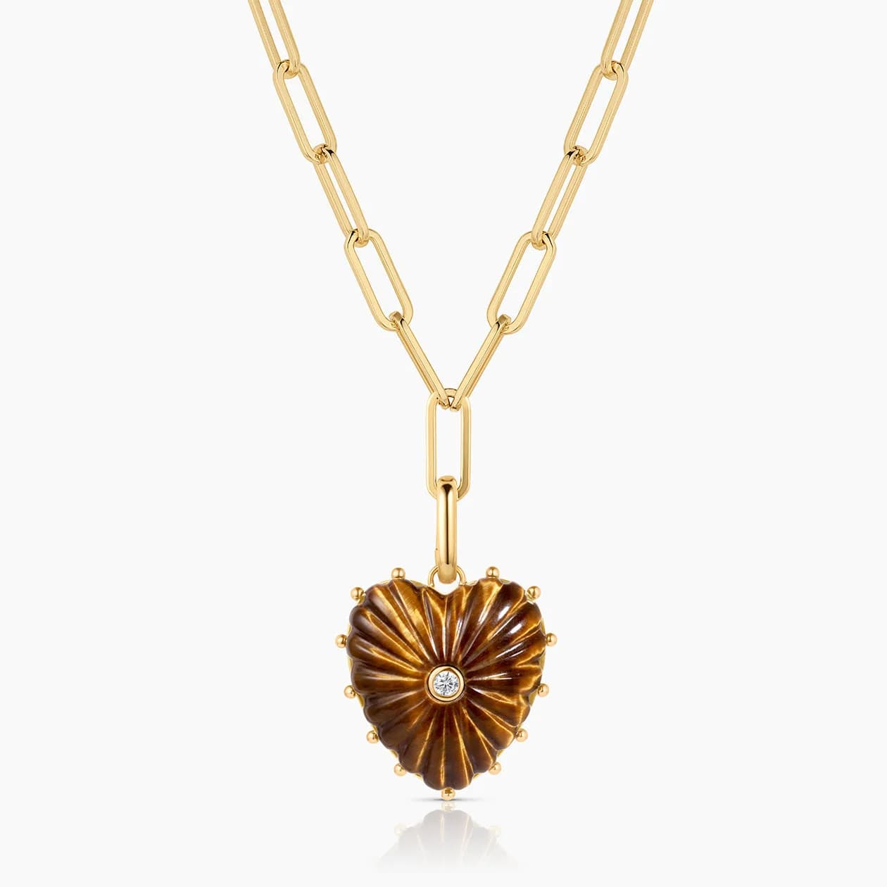 Malene Tiger’s Eye Clip Necklace