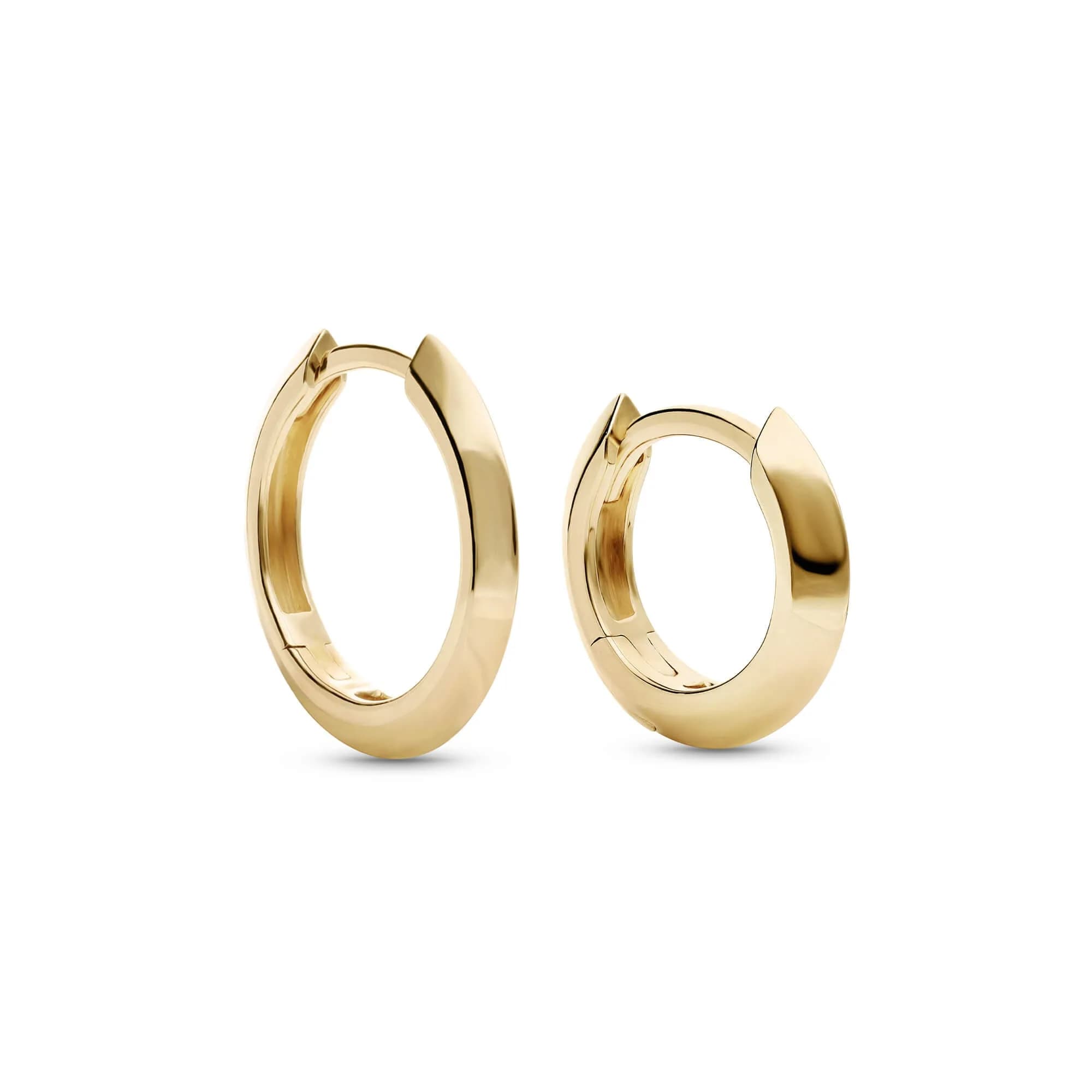 Gold Knife Edge Huggie Duo Set