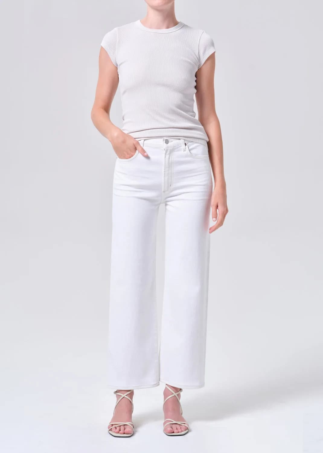 Harper Crop Jean (Comfort Stretch) in White Wash