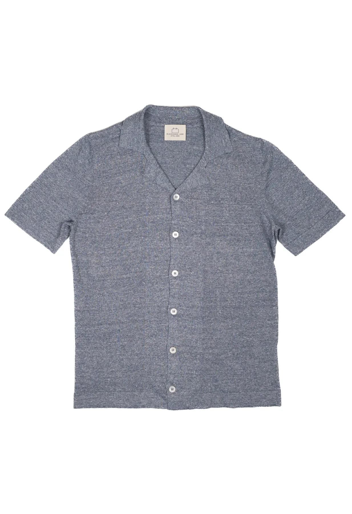 Men's Open Collar Knit - Light Blue