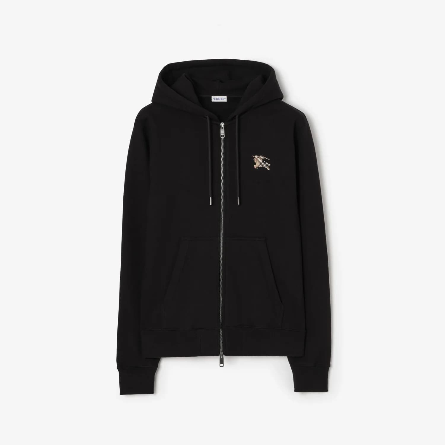 Check Knight Stamp Cotton Zip Hoodie