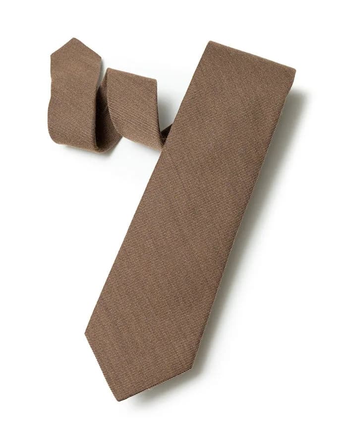 Tan Wool/Silk Twill Tie