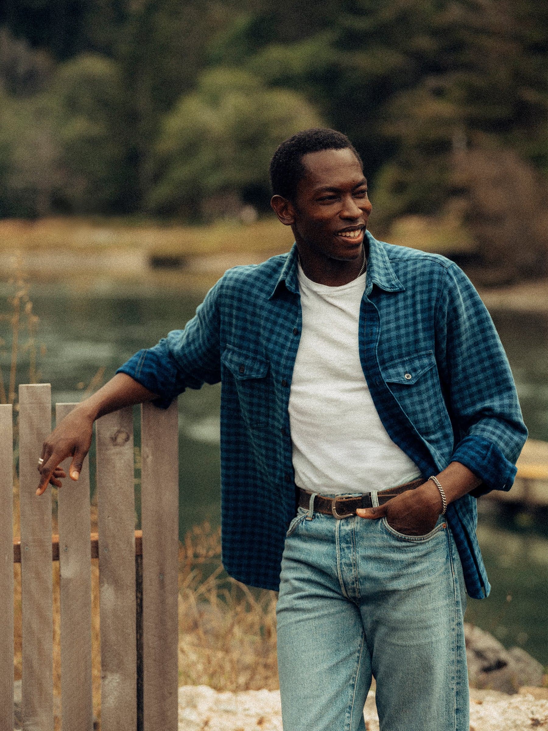 Indigo Check Cabinessence Flannel Cpo Shirt