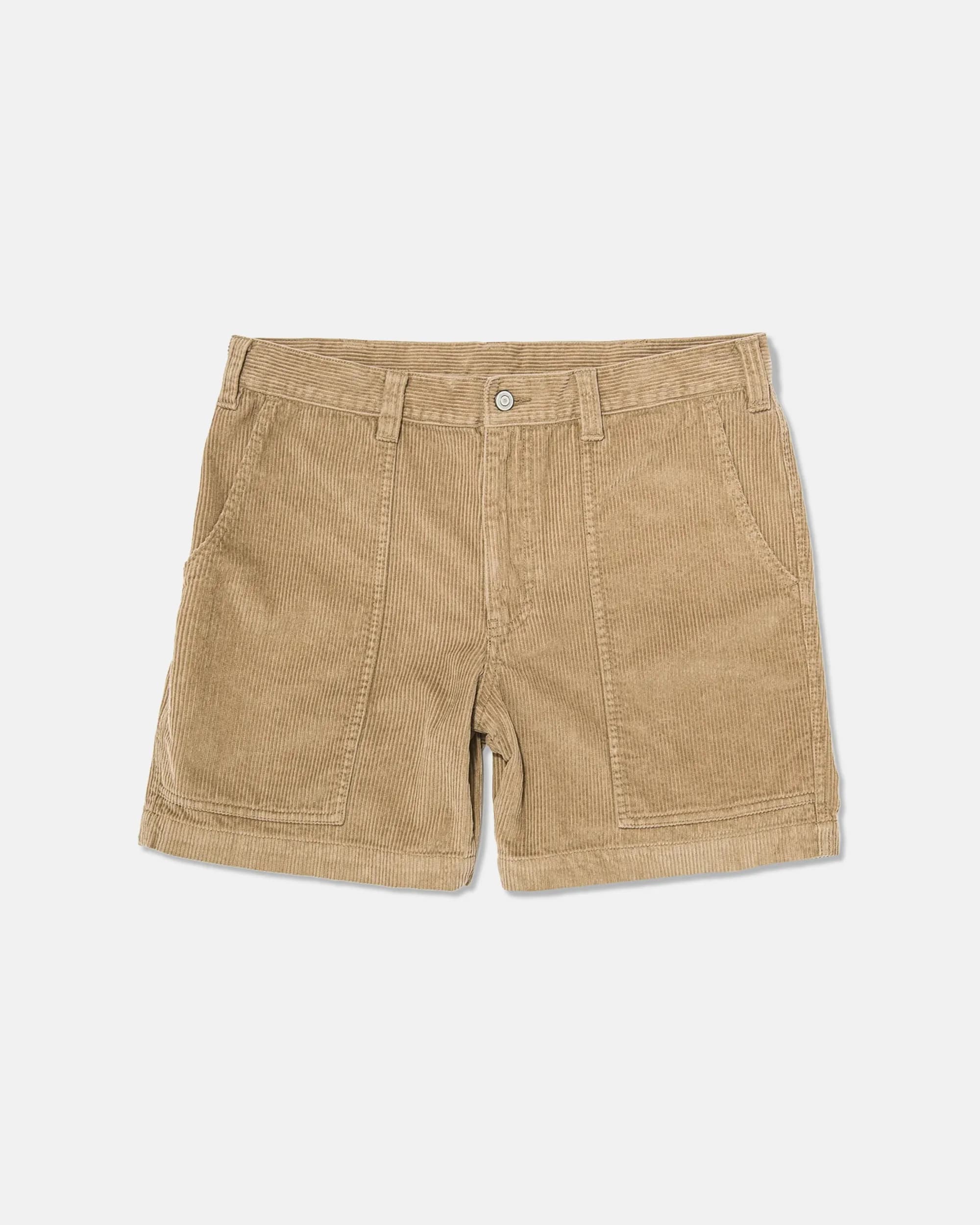 Khaki Corduroy Shorts - Trim Fit