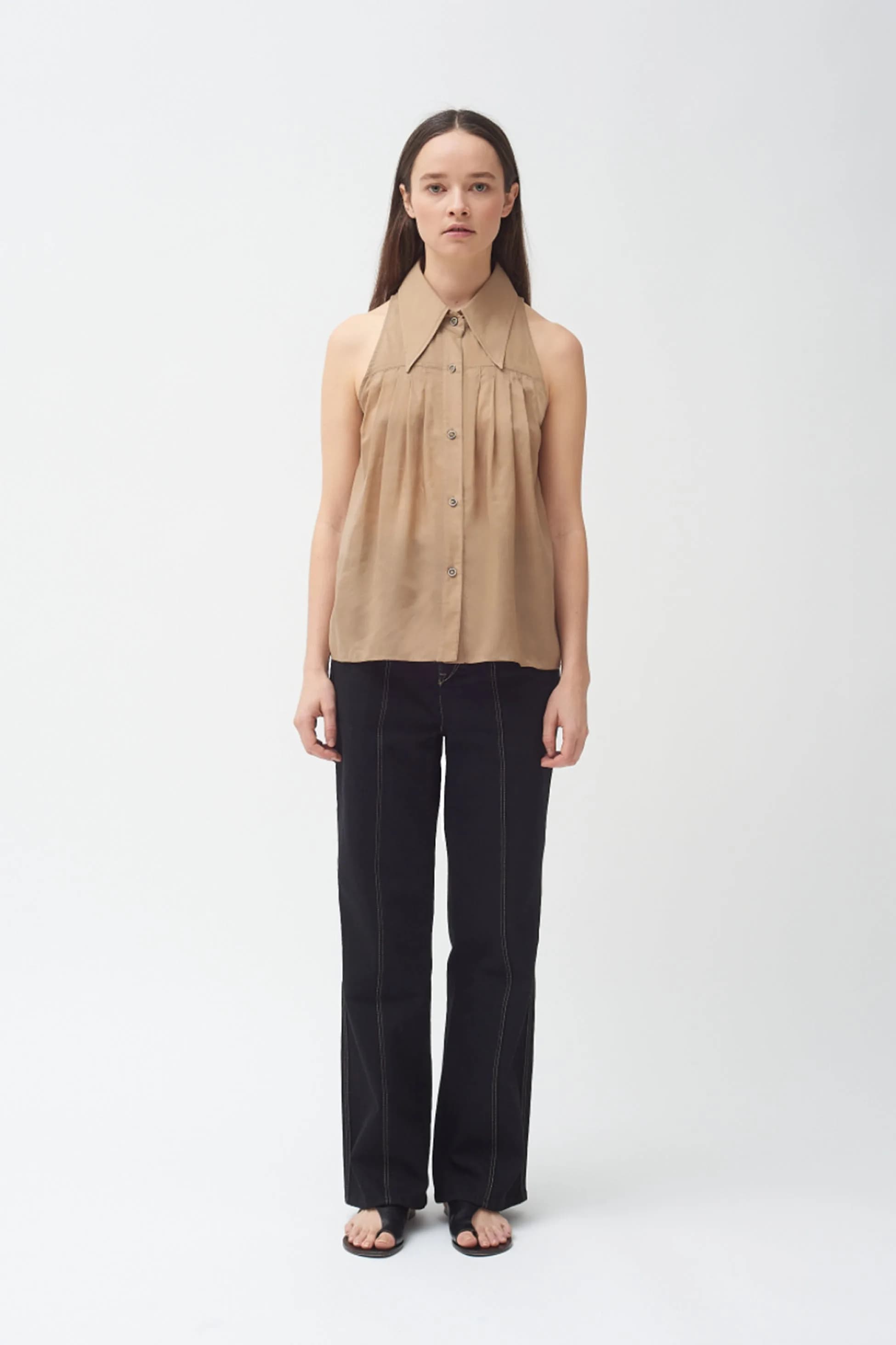 Sleeveless Shirt - Khaki