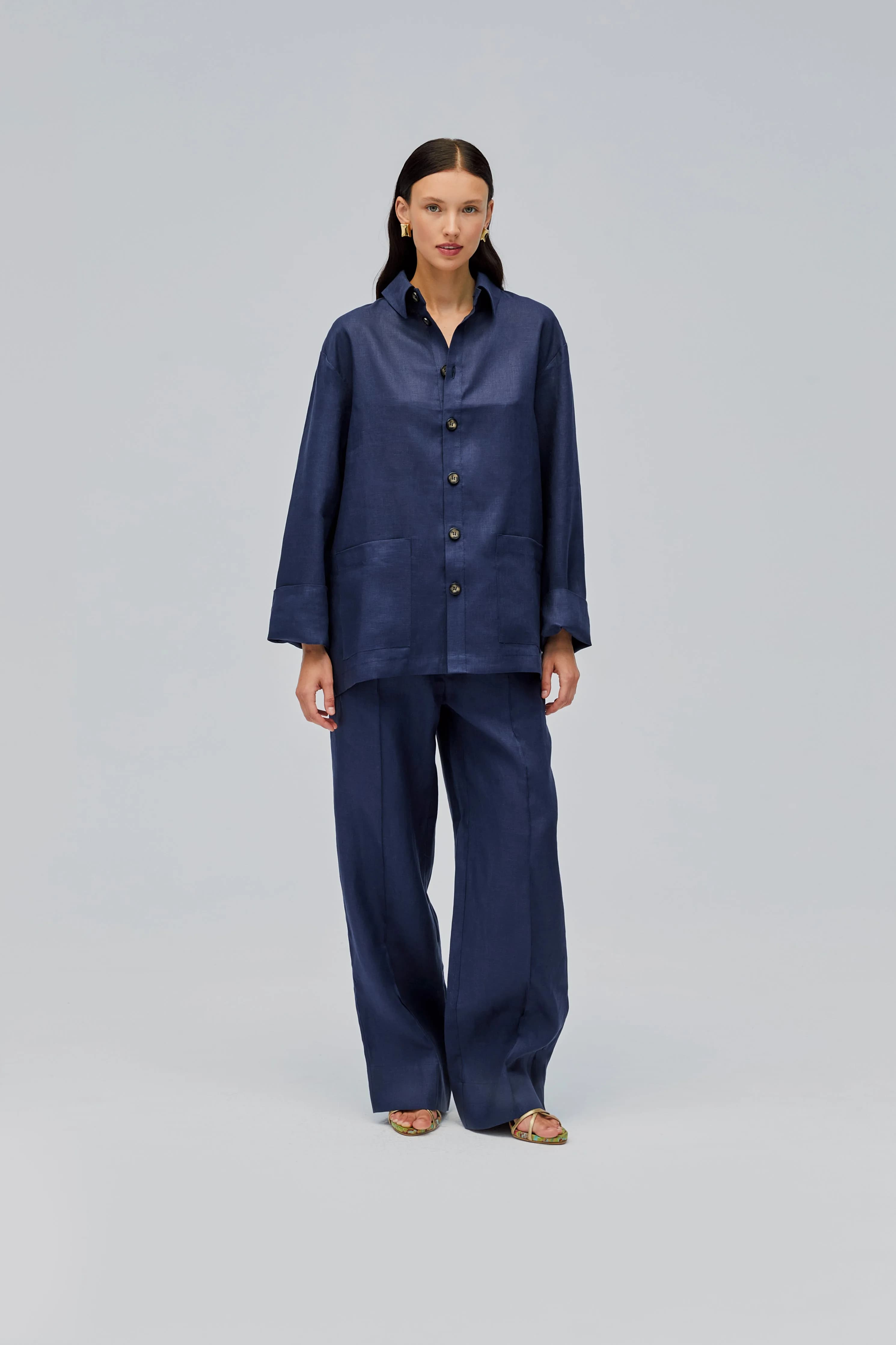 Linen Pants in Navy