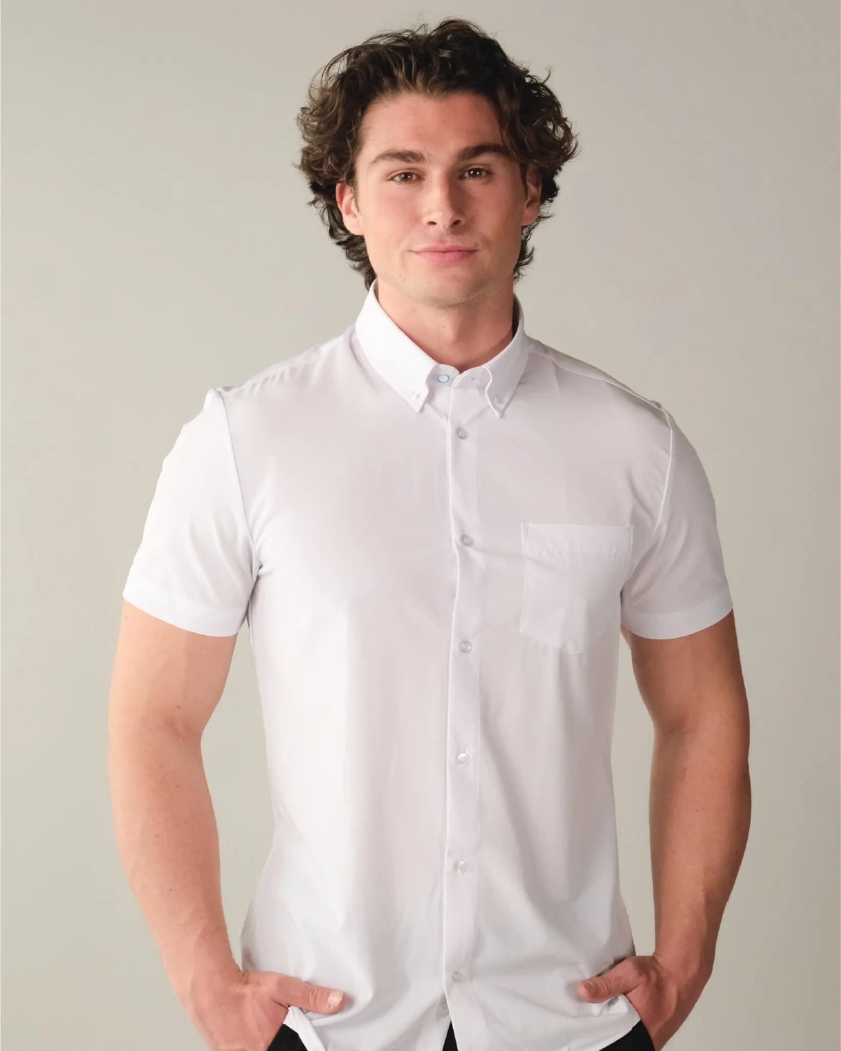 Range Shirt - White Short Sleeve - Button Down Collar
