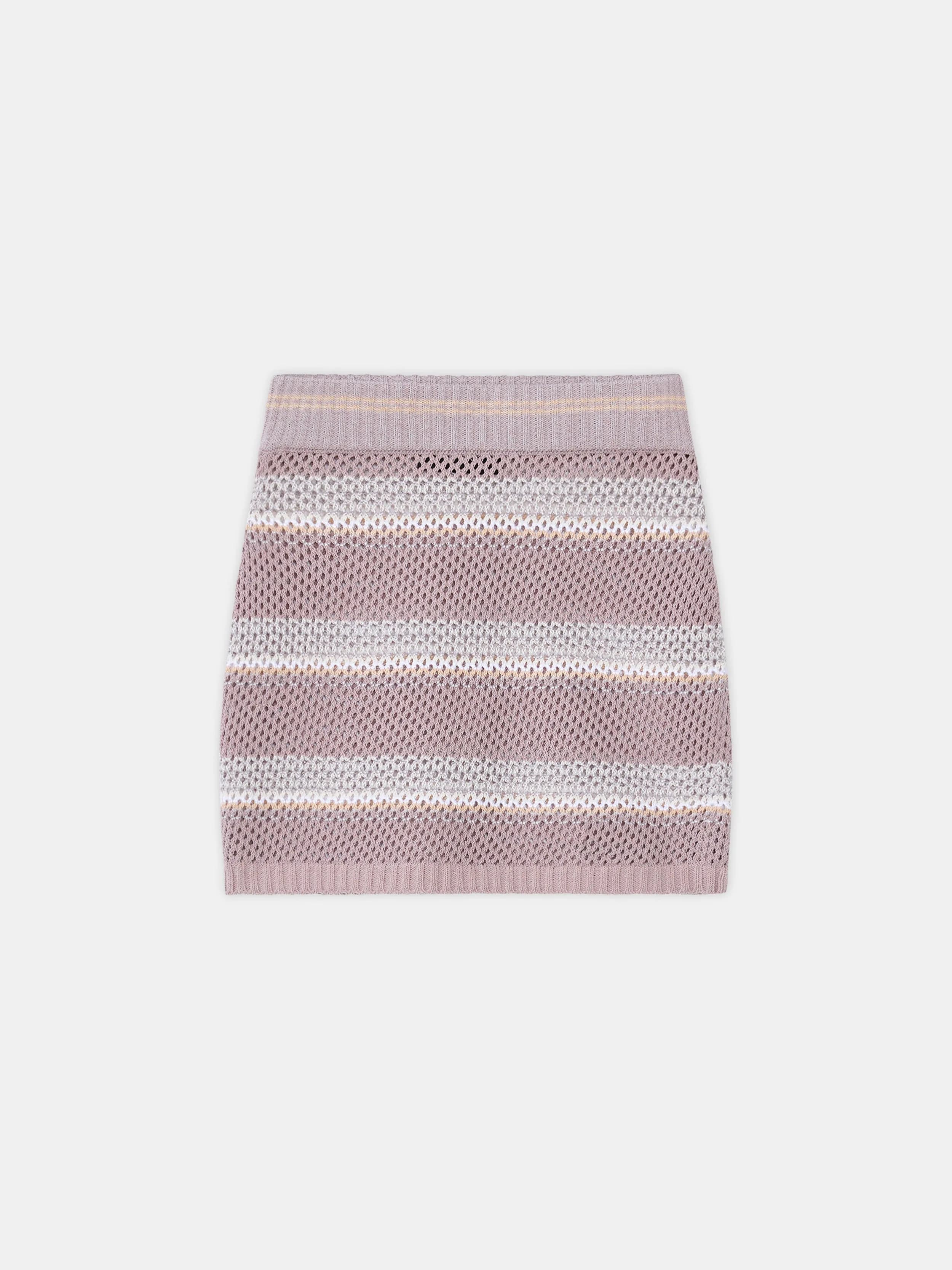 WOMEN'S MA STRIPE CROCHET MINI SKIRT - Dusk