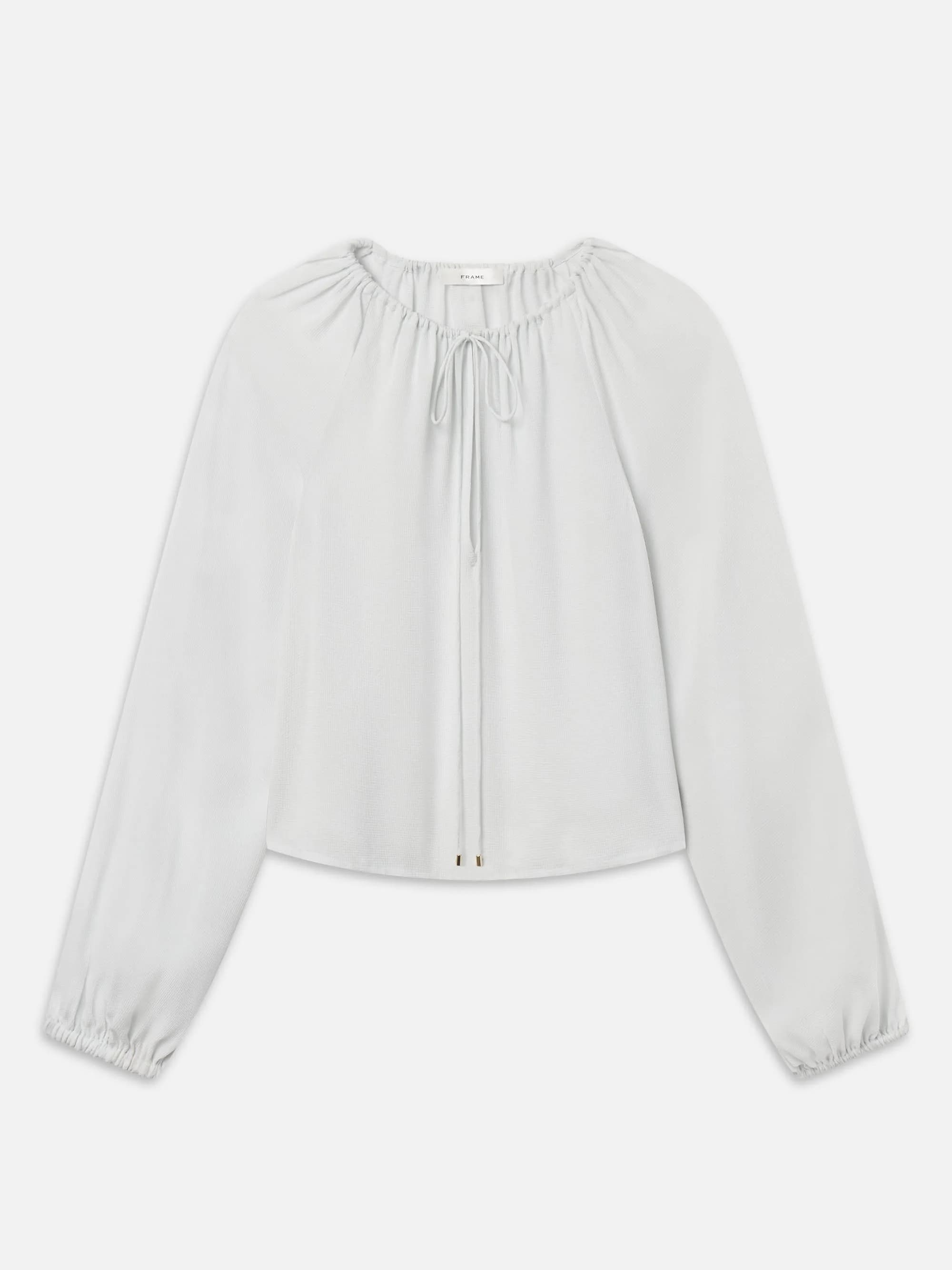 The Silk Balloon Blouse - Ice Blue