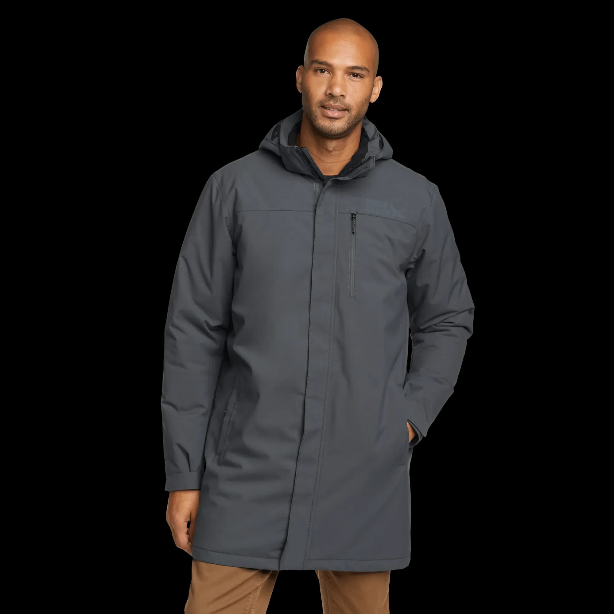 Men's Mainstay Insulated Waterproof Hooded Trench Coat