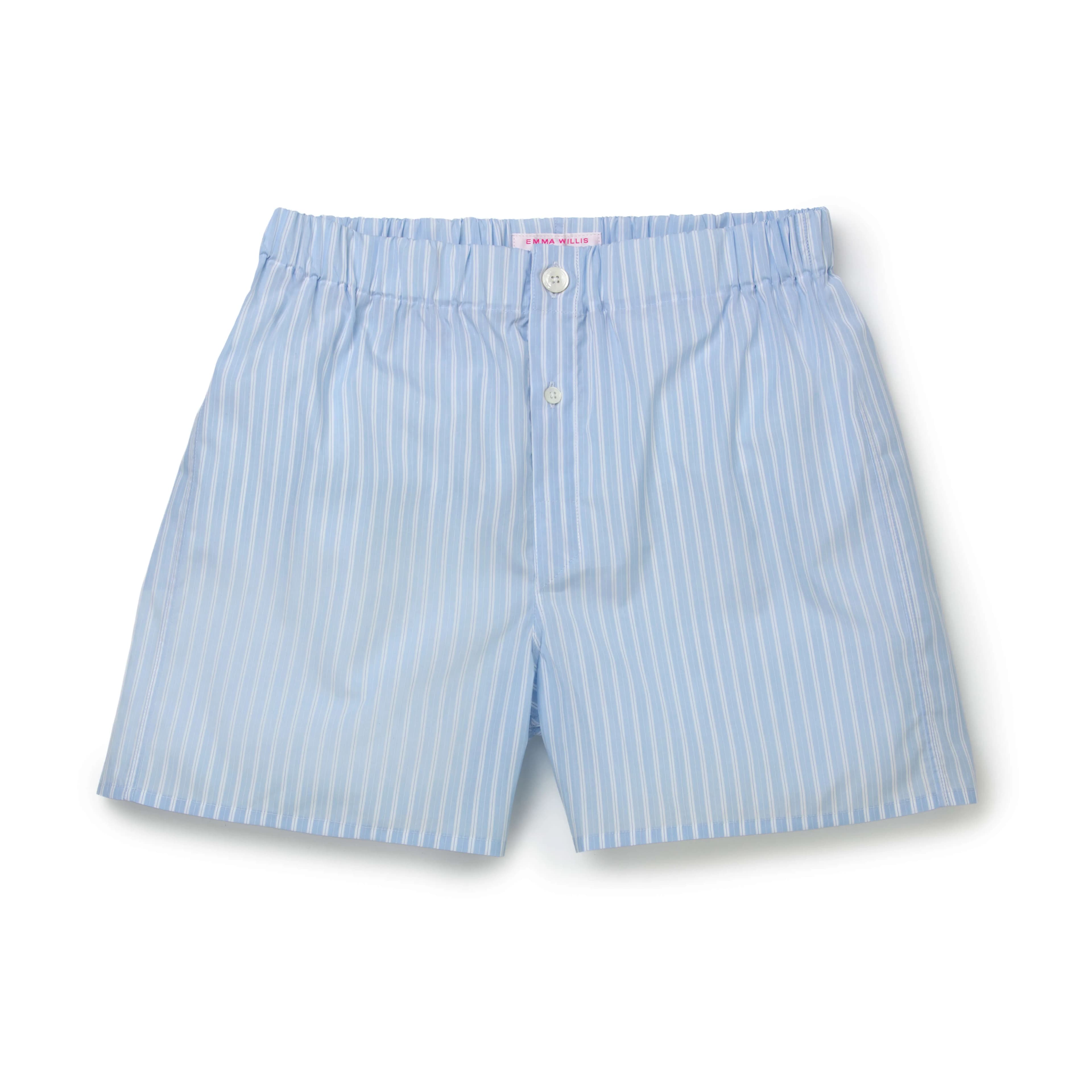Fine Navy/White/Blue Chalk Stripe Slim Fit Boxer Shorts