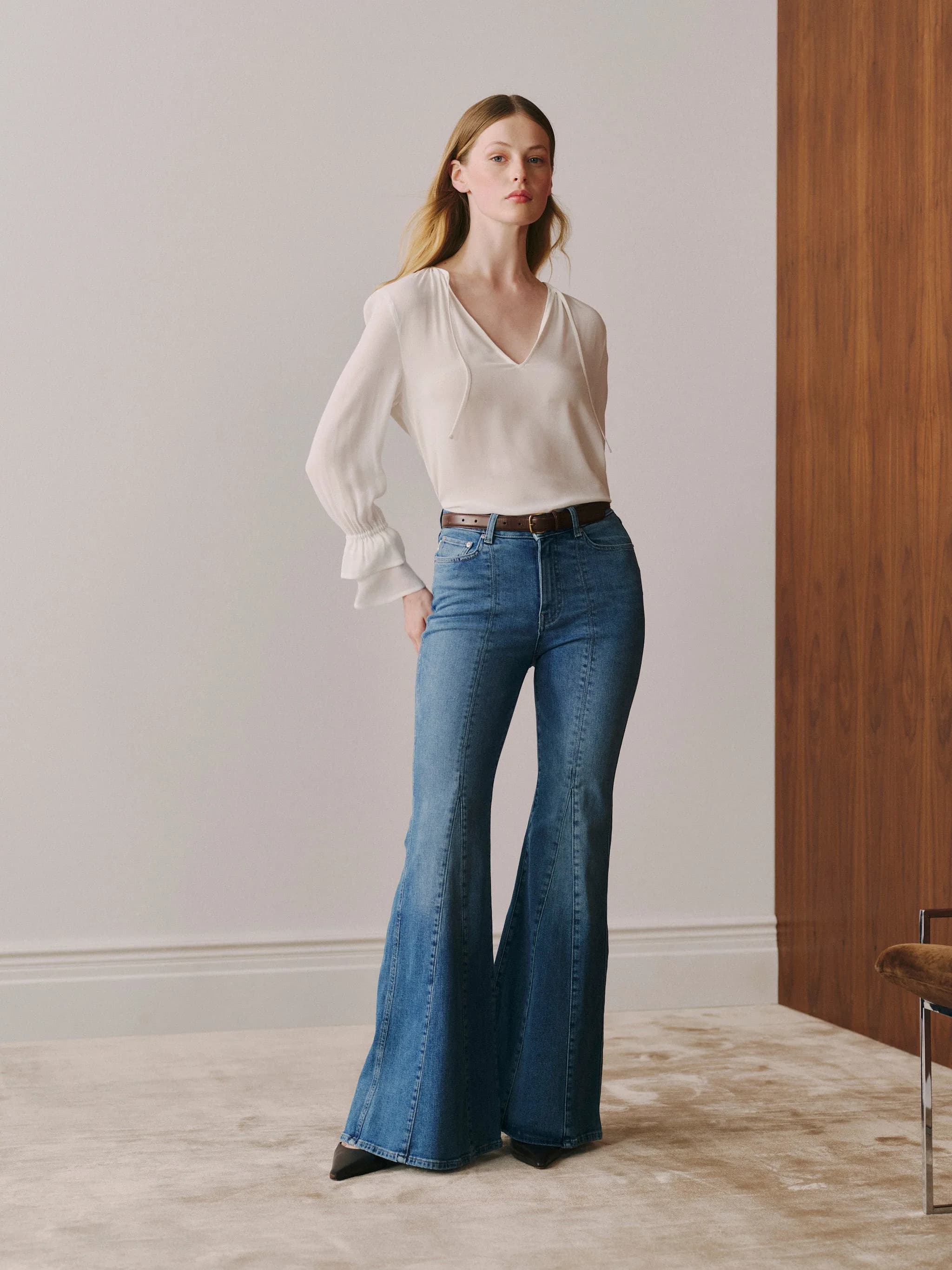 Claira Flare Contoured Instasculpt™ Mid Rise 33” Jeans