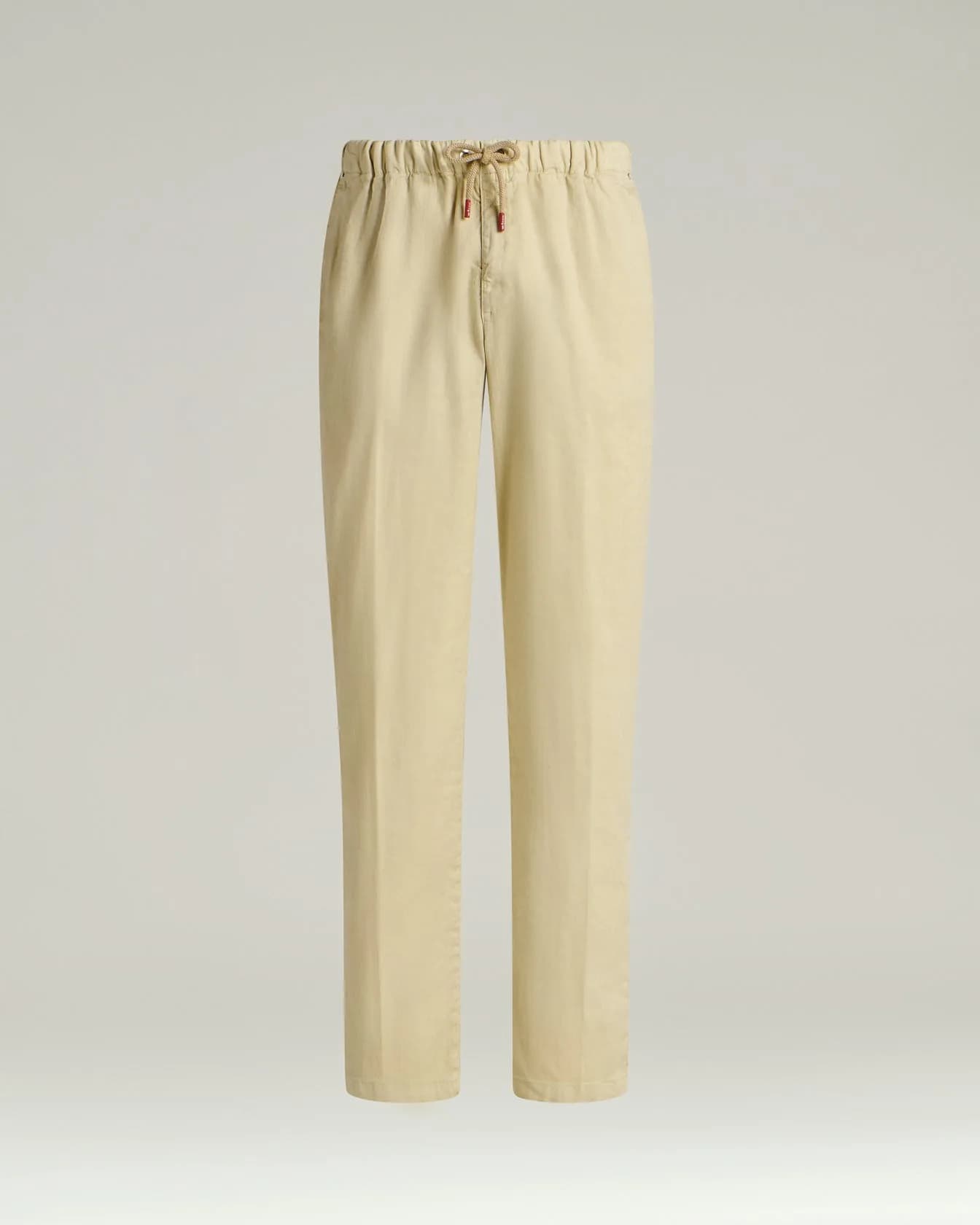 LINEN AND COTTON BLEND TROUSERS