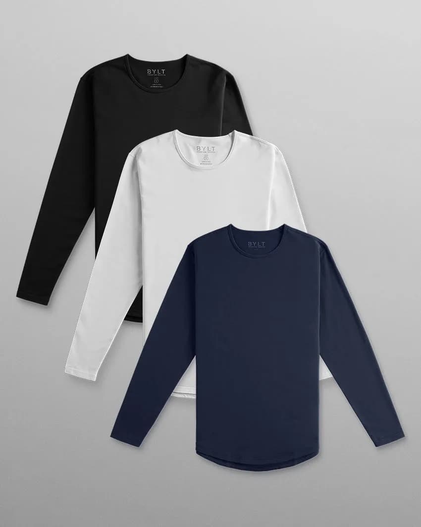 Drop-cut Long Sleeve: Lux - Custom 3 Pack