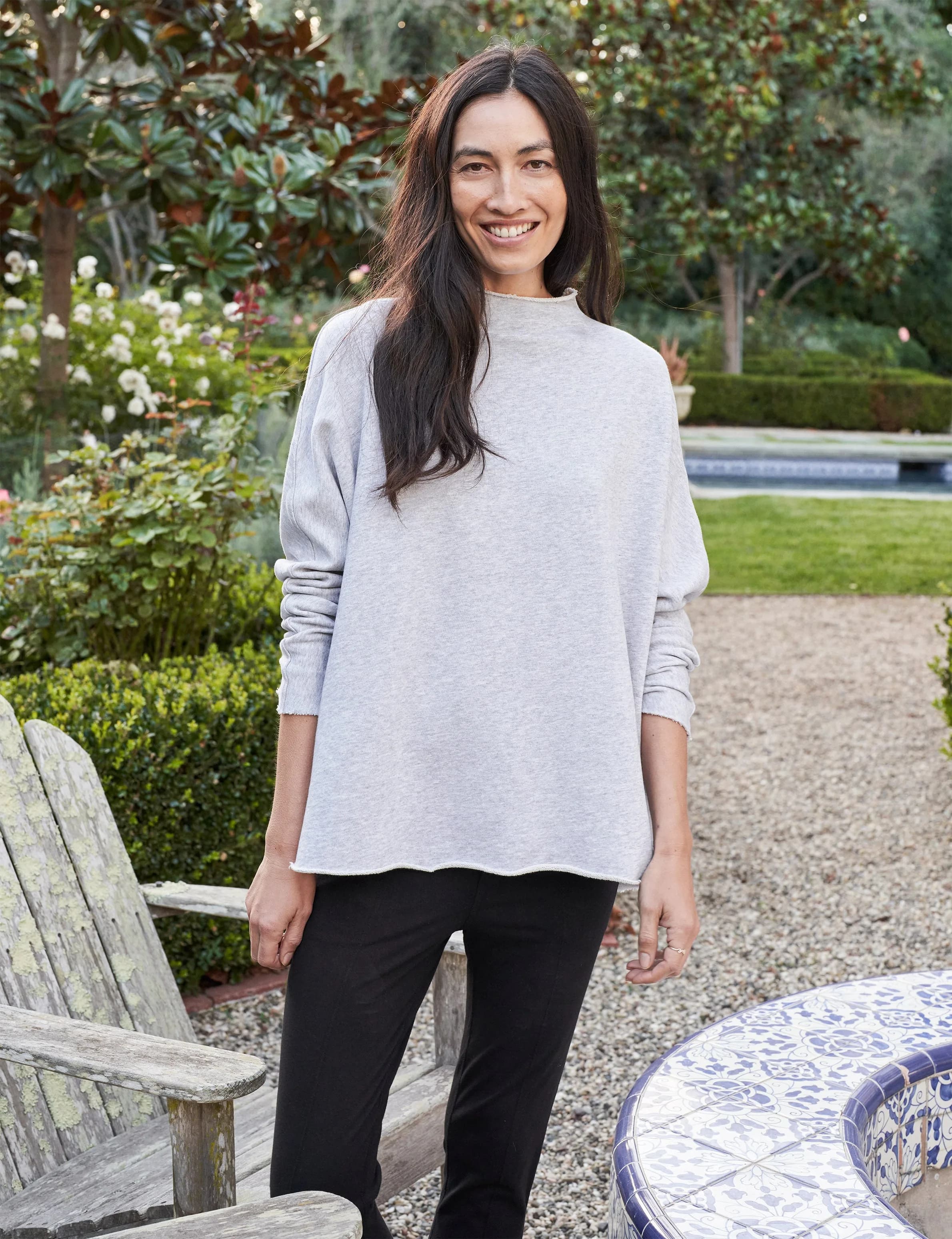 Gray Melange, Triple Fleece Capelet