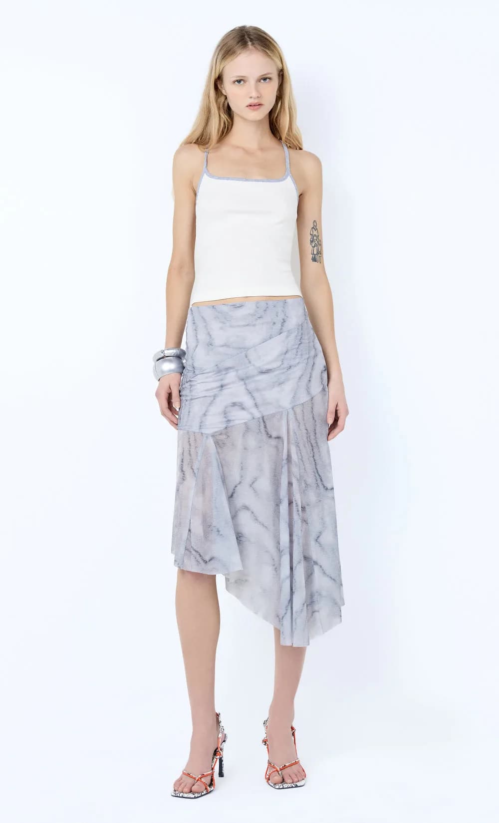 ETIENNE ASYM MIDI SKIRT