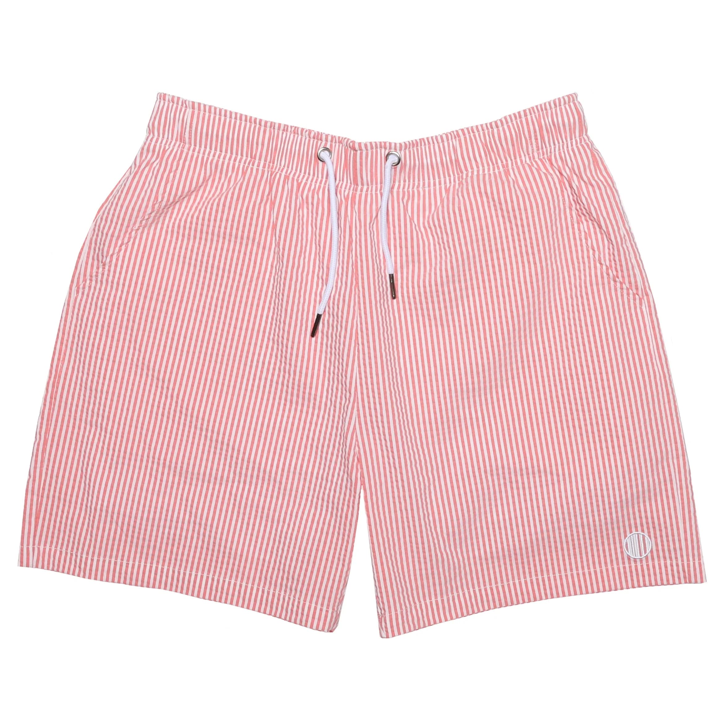 Coral Seersucker Stretch Swimsuit