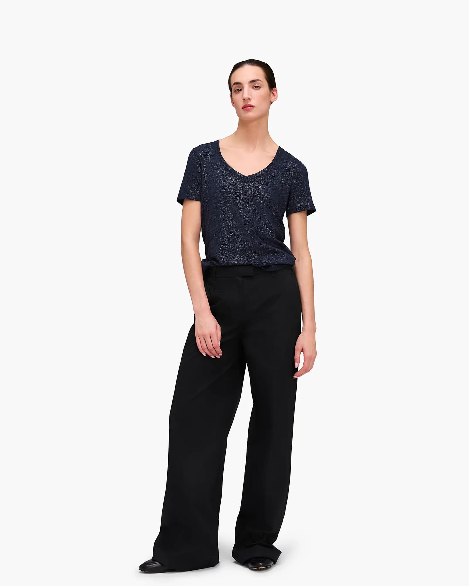 Cotton Twill Wide Leg Pant