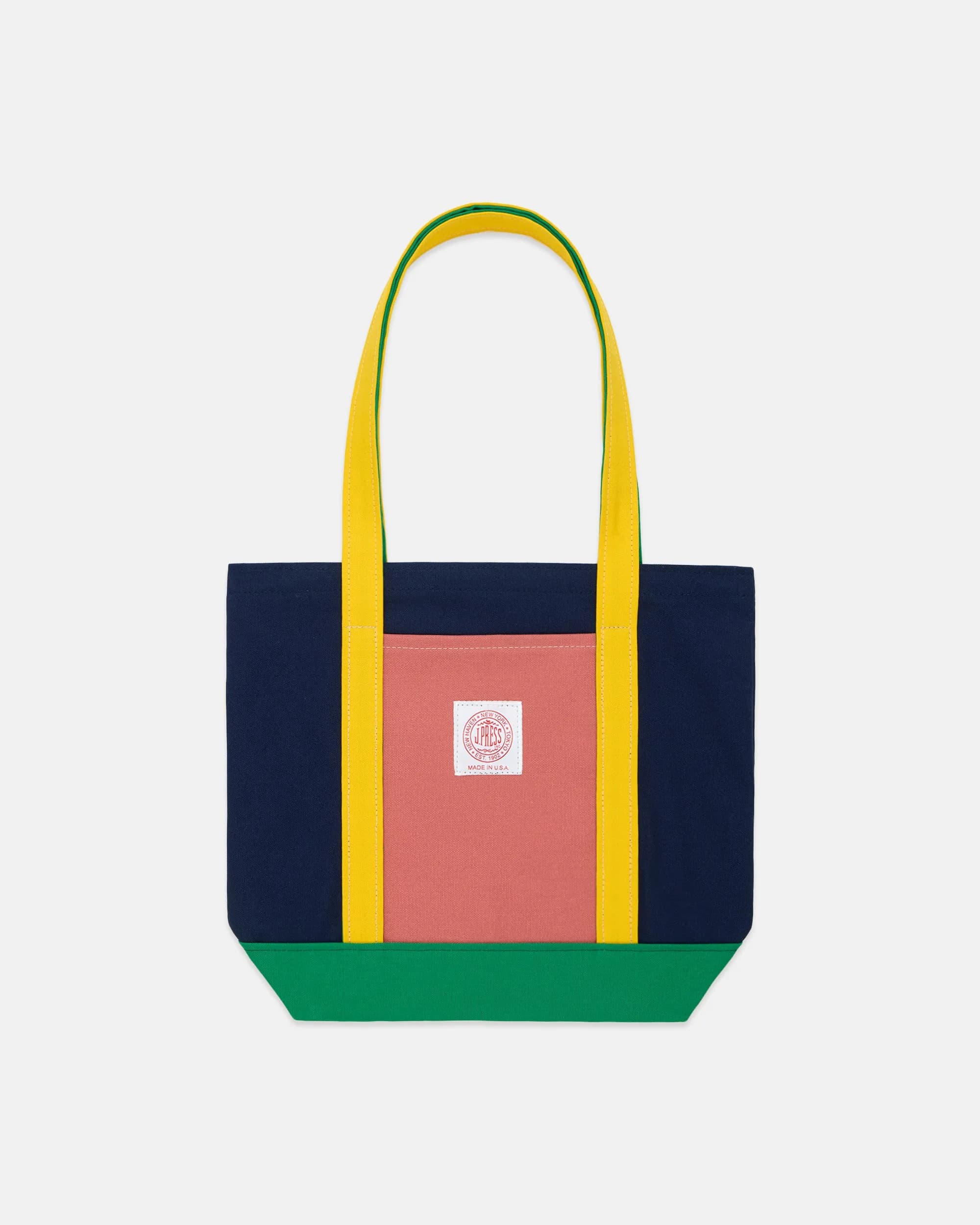 Color Block Canvas Tote Bag