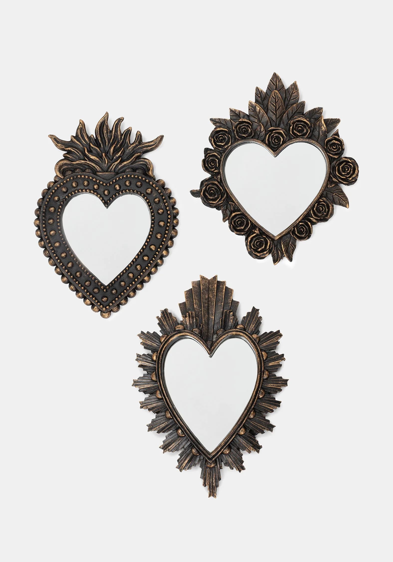 Noctara Heart Mirrors Set of 3