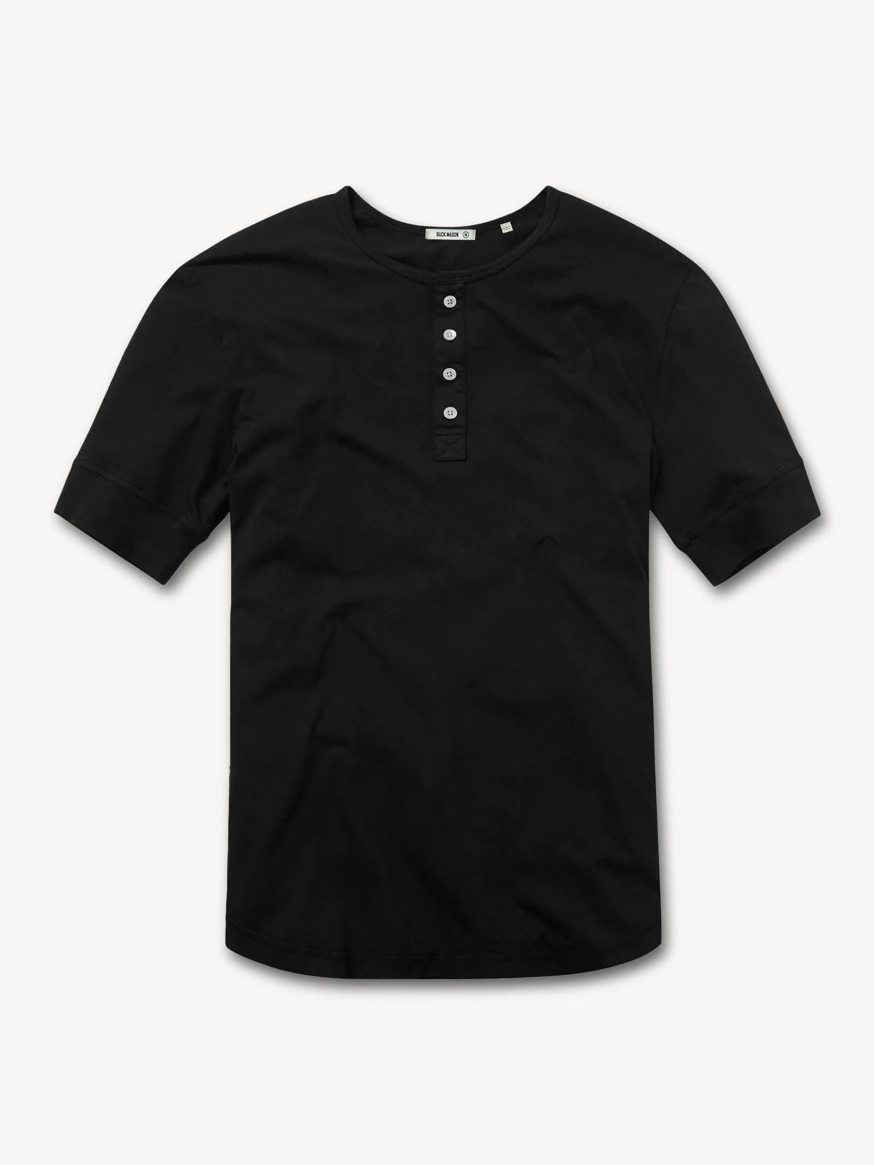Pima Tall Short Sleeve Curved Hem Henley