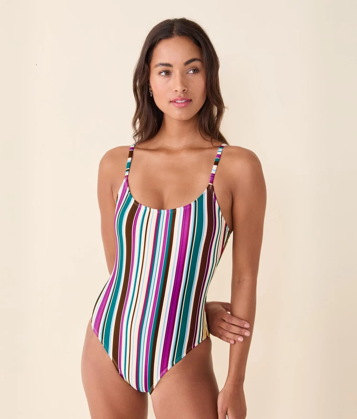 The Amalfi One Piece - Eco Nylon - Retro Stripe