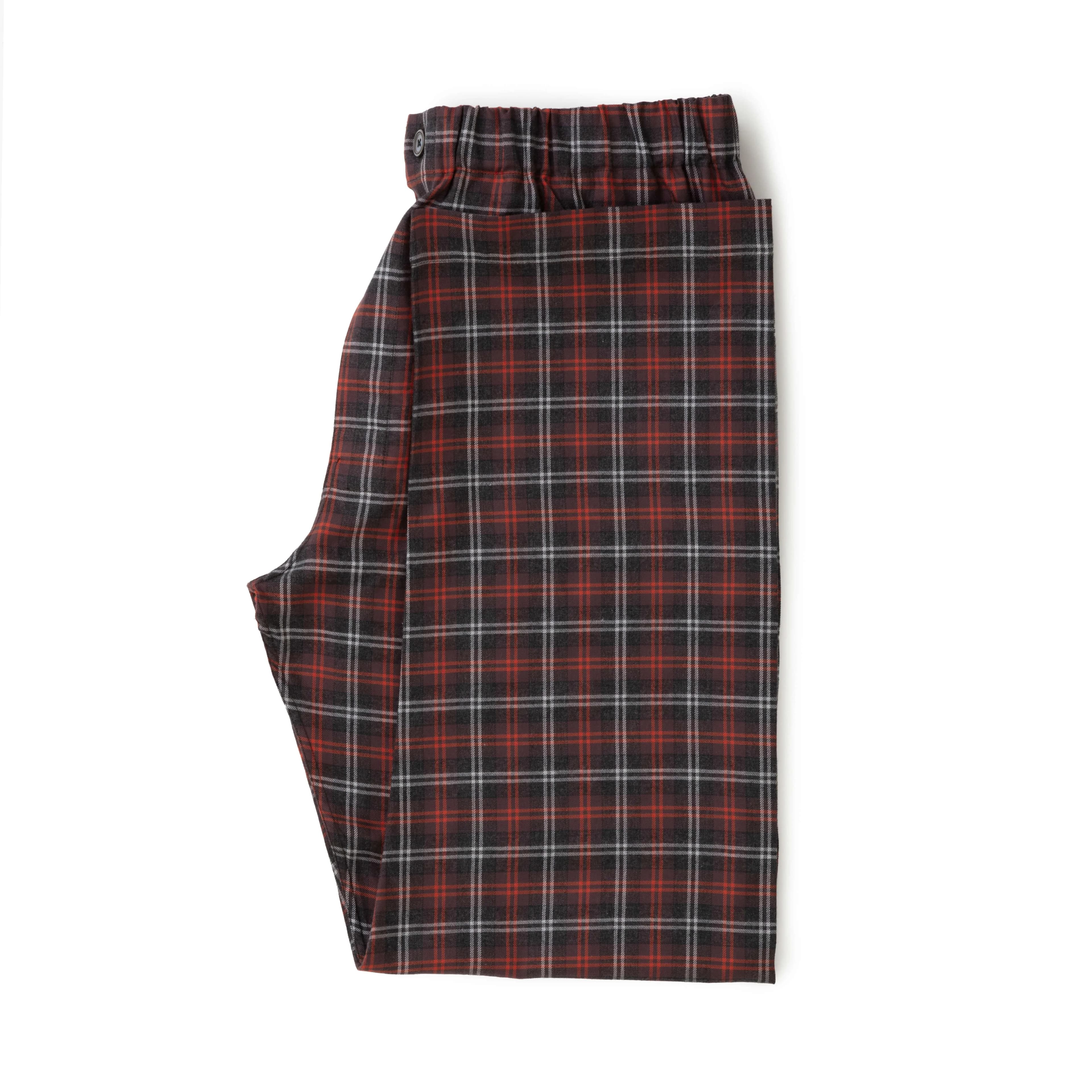 Ruby/Chocolate Tartan Brushed Cotton Pyjama Bottoms