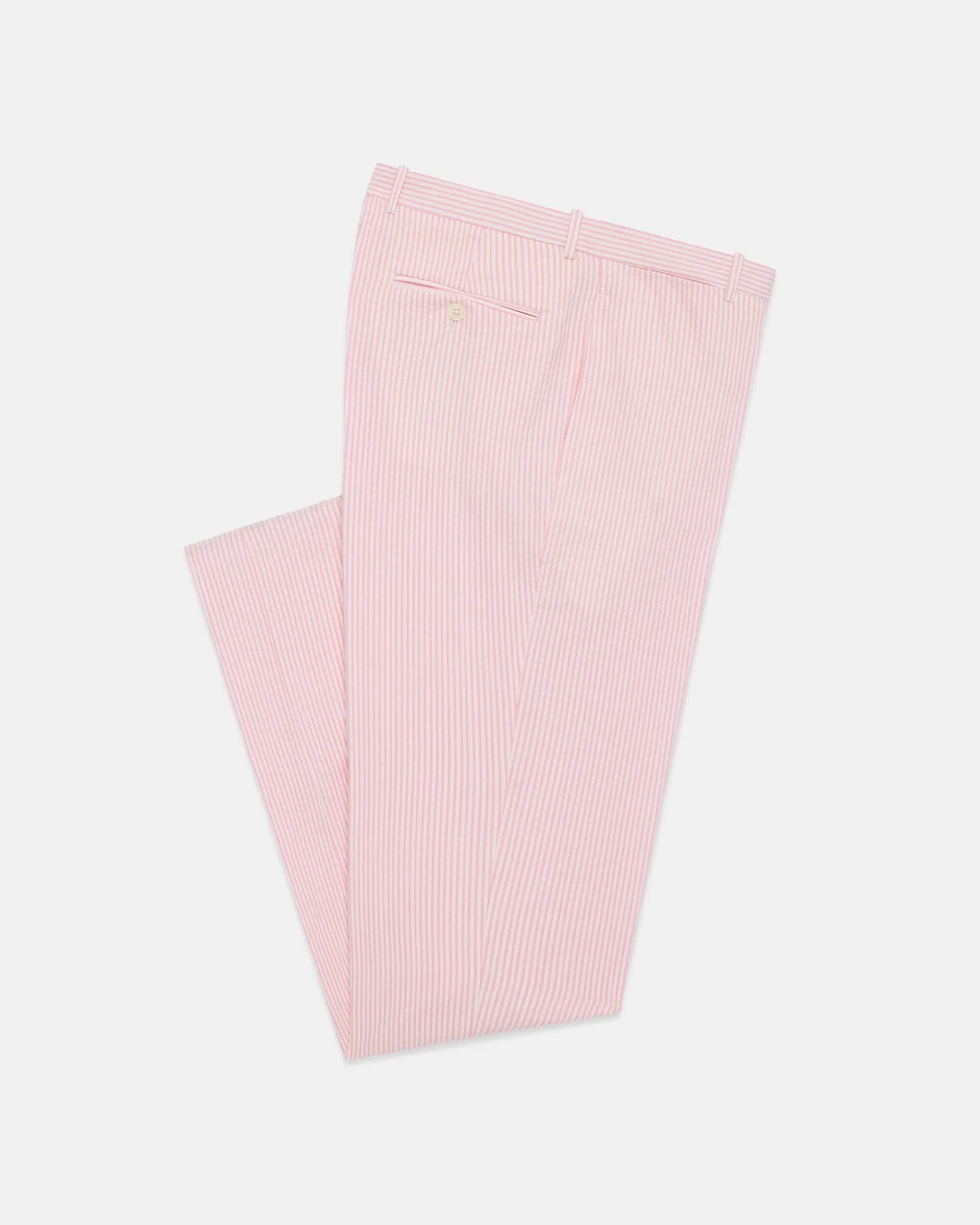 Pink Stripe Seersucker Trouser