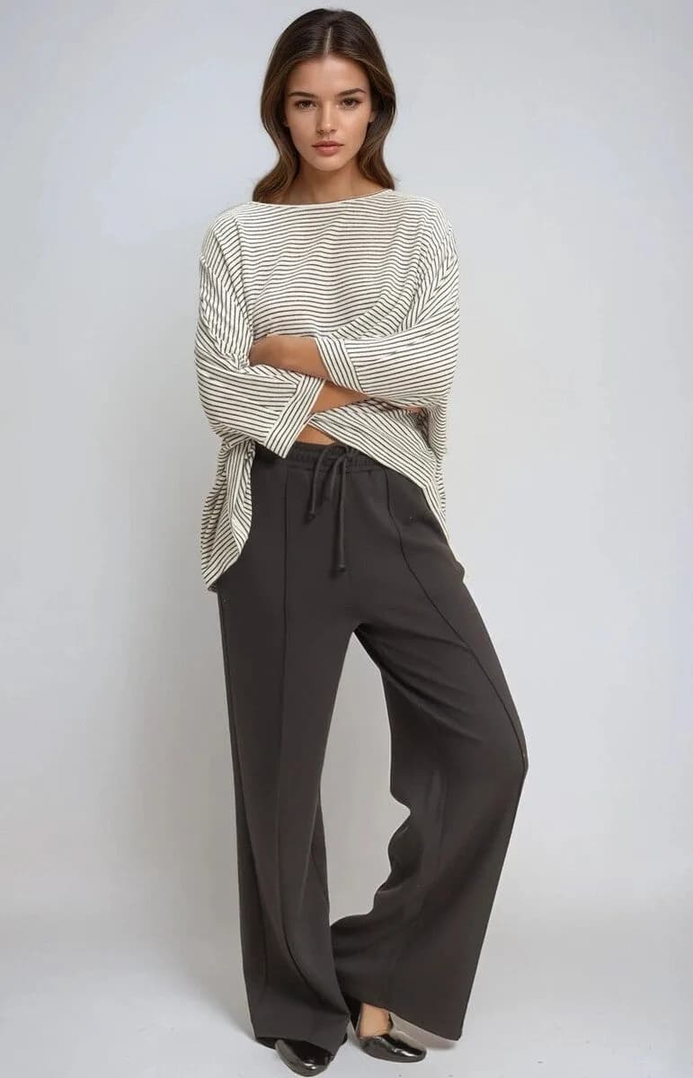 Straight-leg Scuba Pintucked Sweatpants