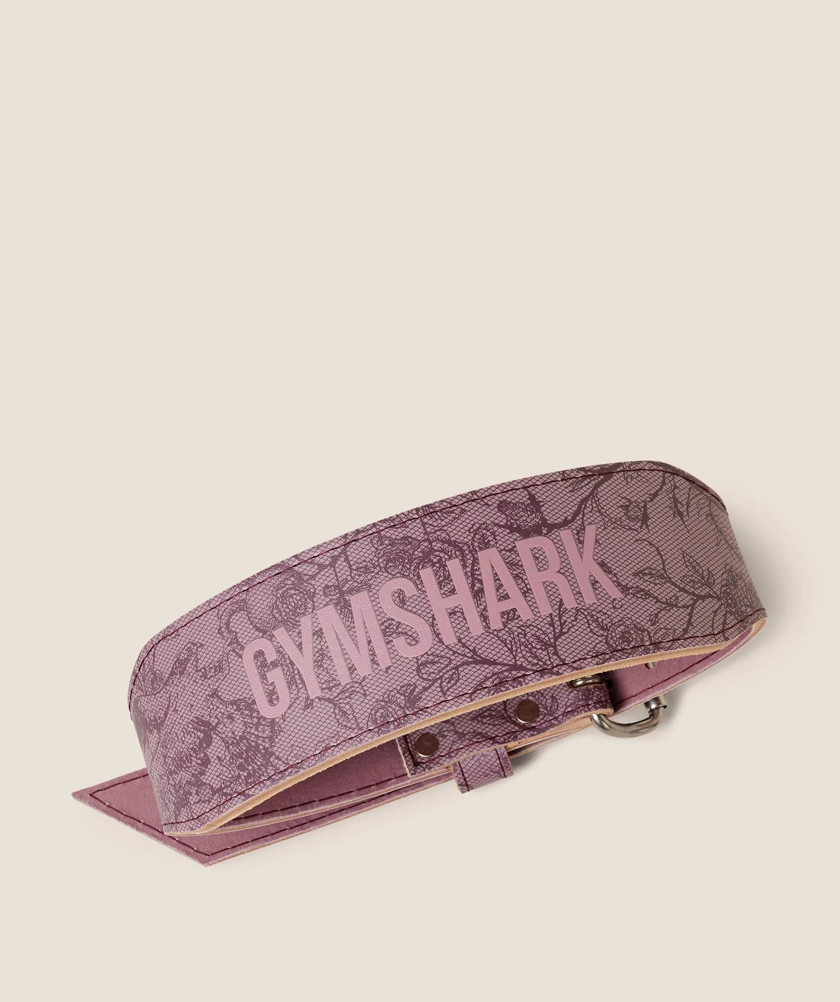 Gymshark Lace Graphic Tapered Lifting Belt - Impact Burgundy/Calm Pink