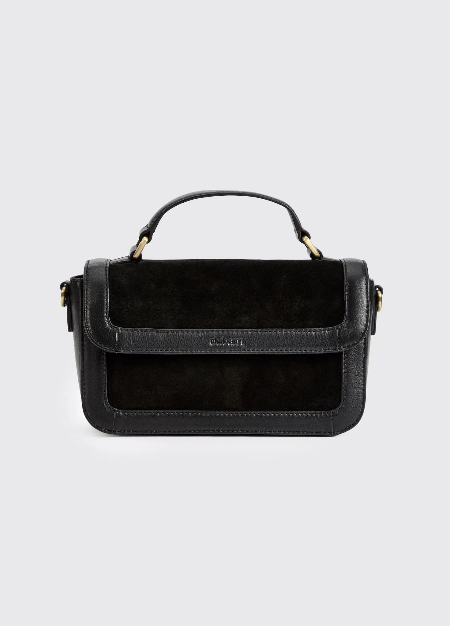 Eadestown Structured Handbag in Suede and Leather - Black