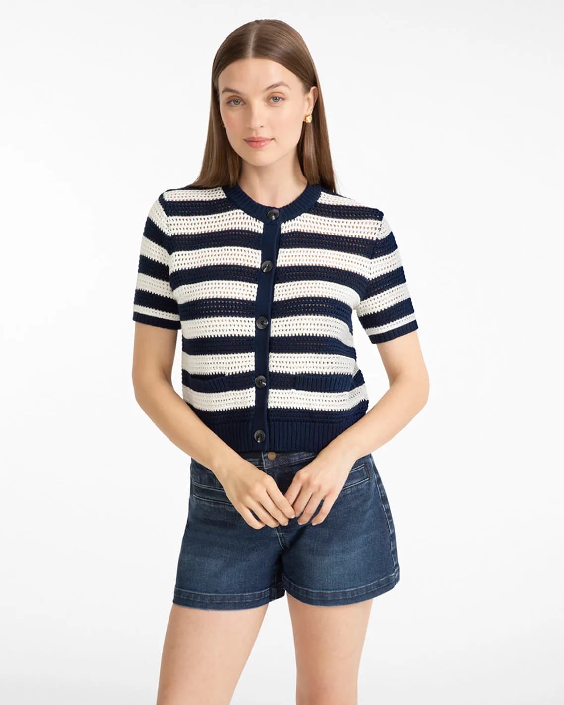 Blue & White SS Cardigan