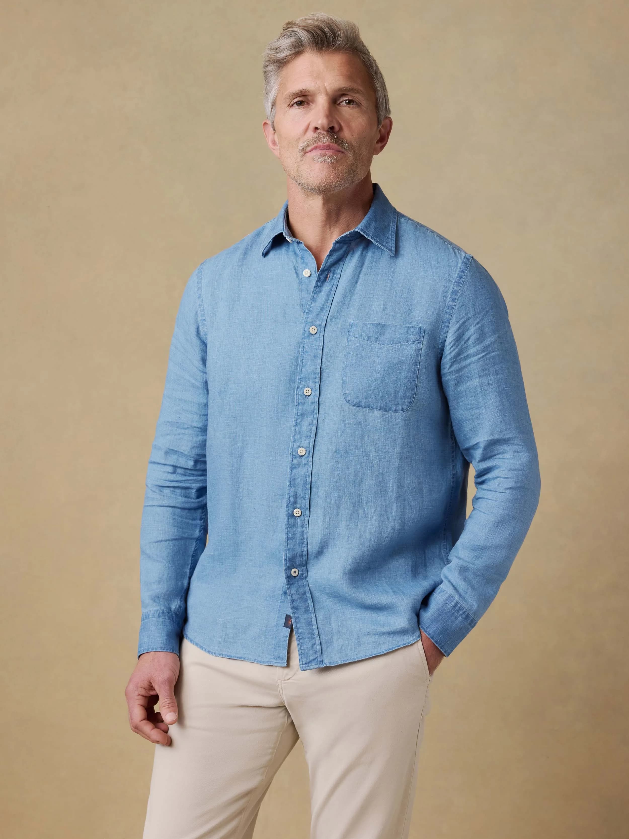 Indigo Laguna Linen Shirt