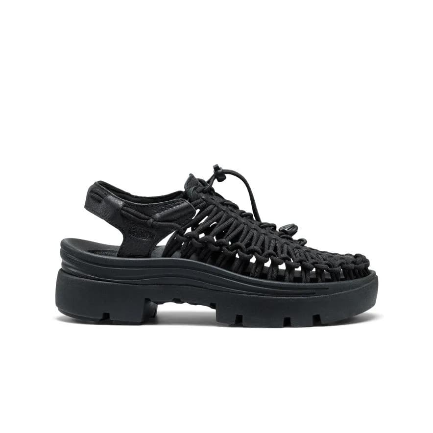 All Gender UNEEK PLT Sneaker | Black Smooth Leather