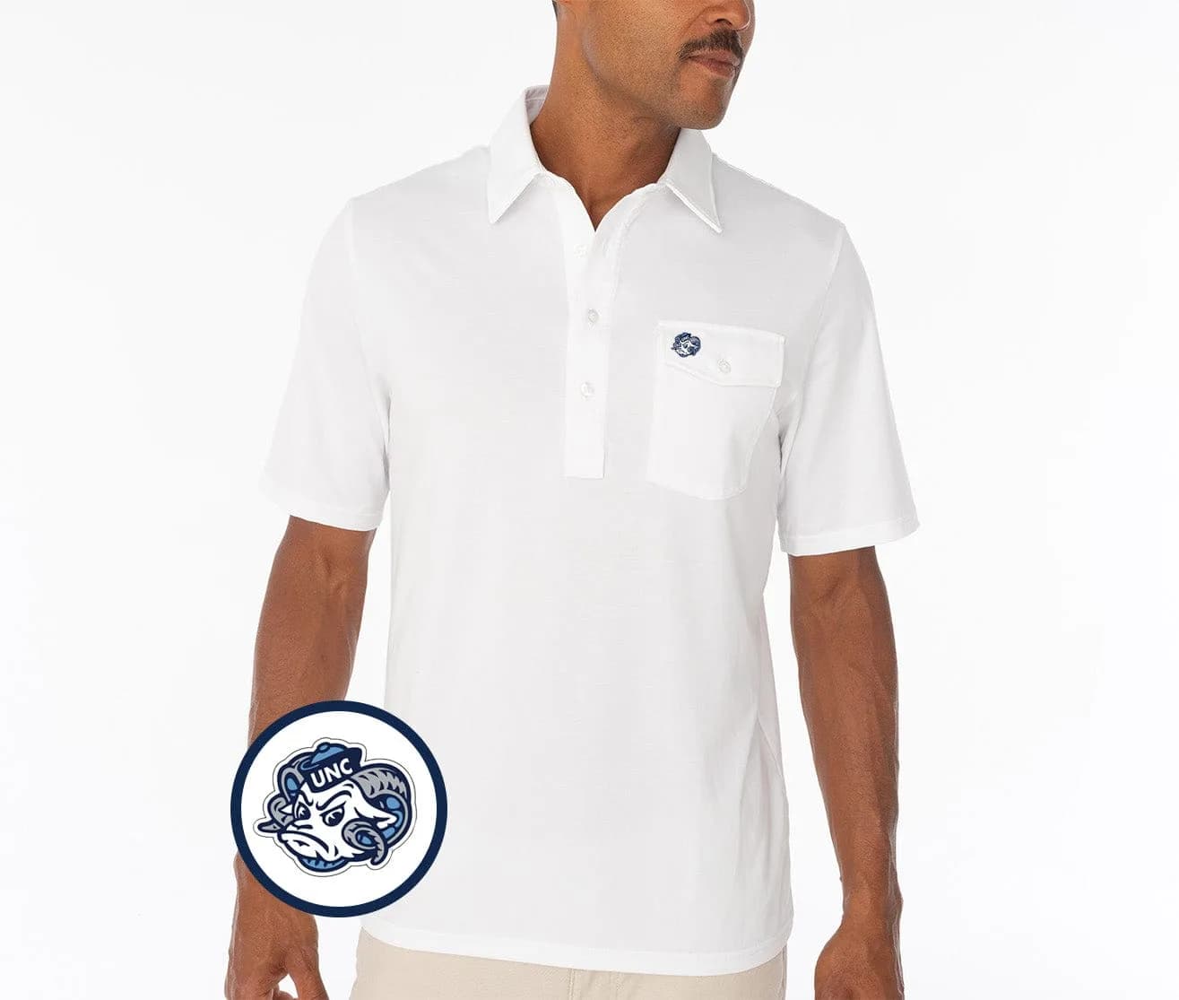 Coach's Performance Players Shirt - Tarheel Head - White