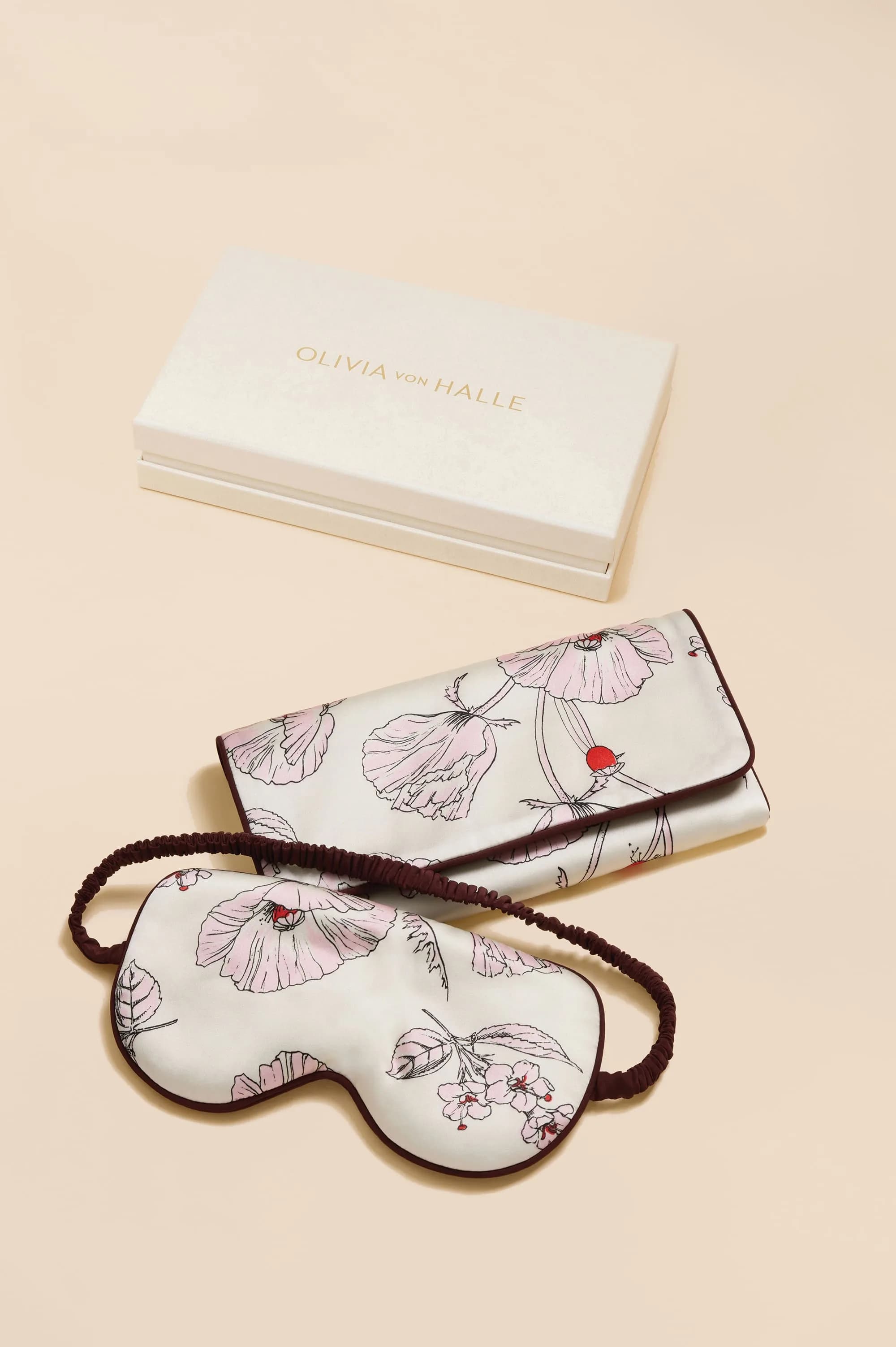 Audrey Rosalia Ivory Floral Eye Mask