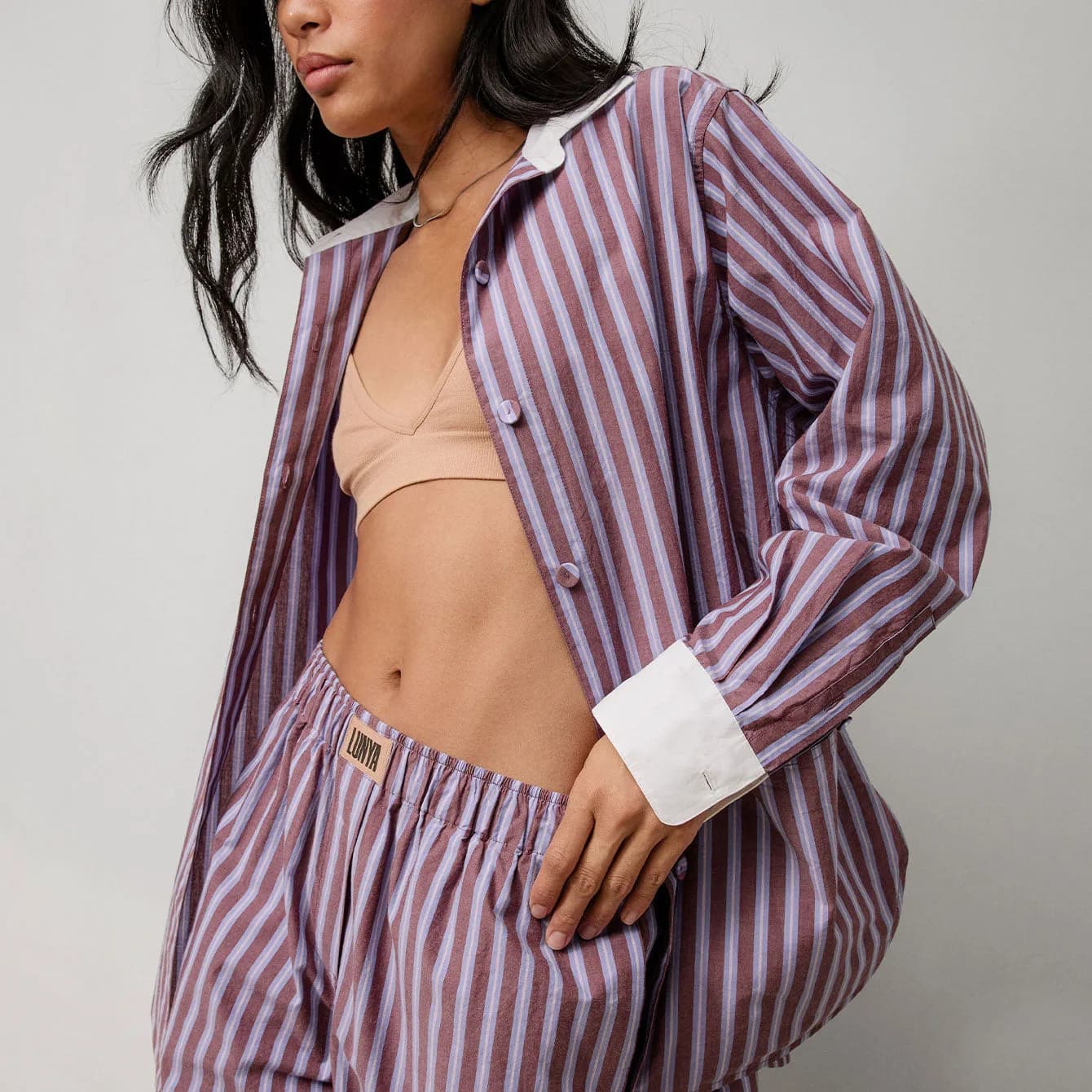 Airy Cotton Curved Hem Shirt