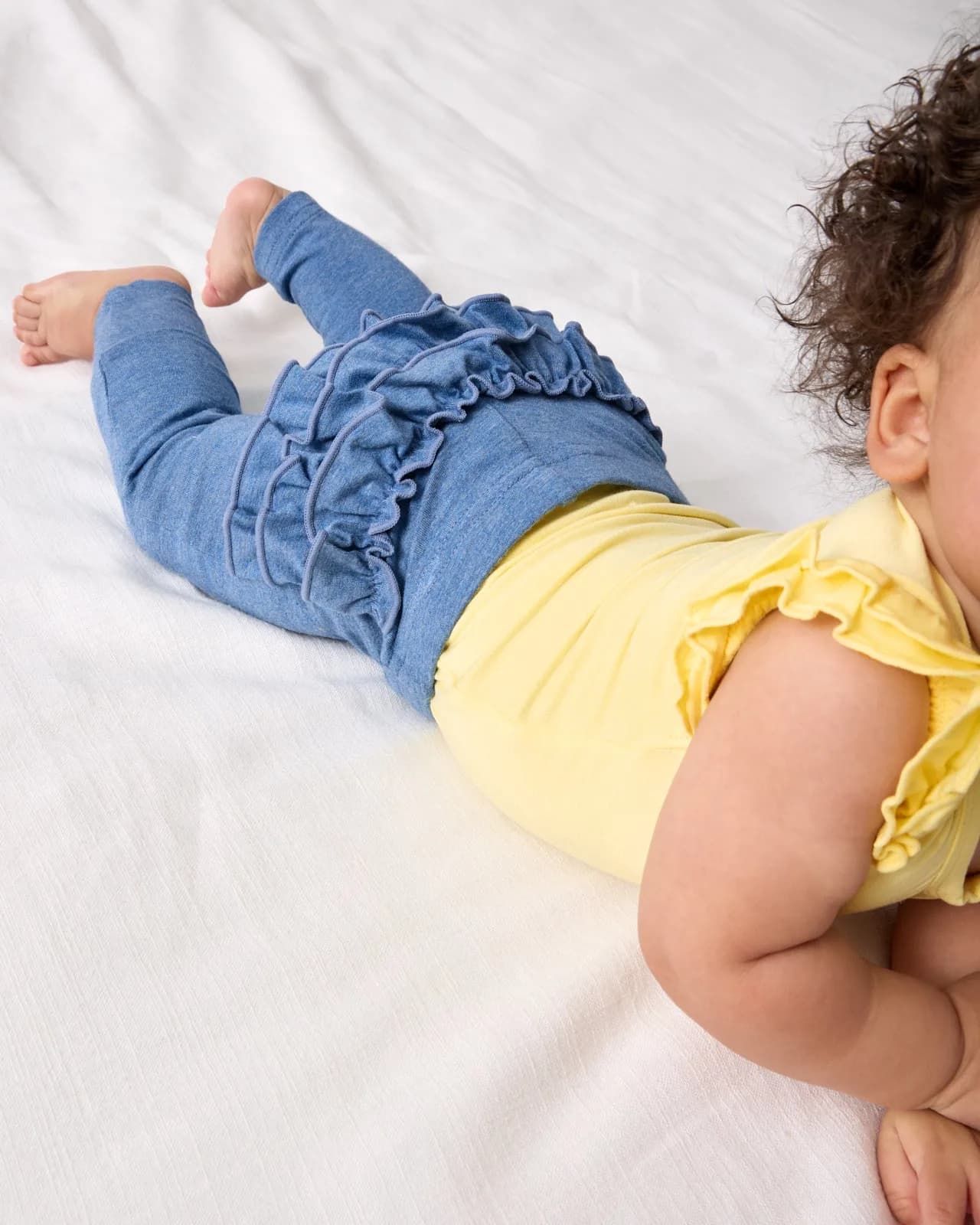 Heather Blue Ruffle Legging