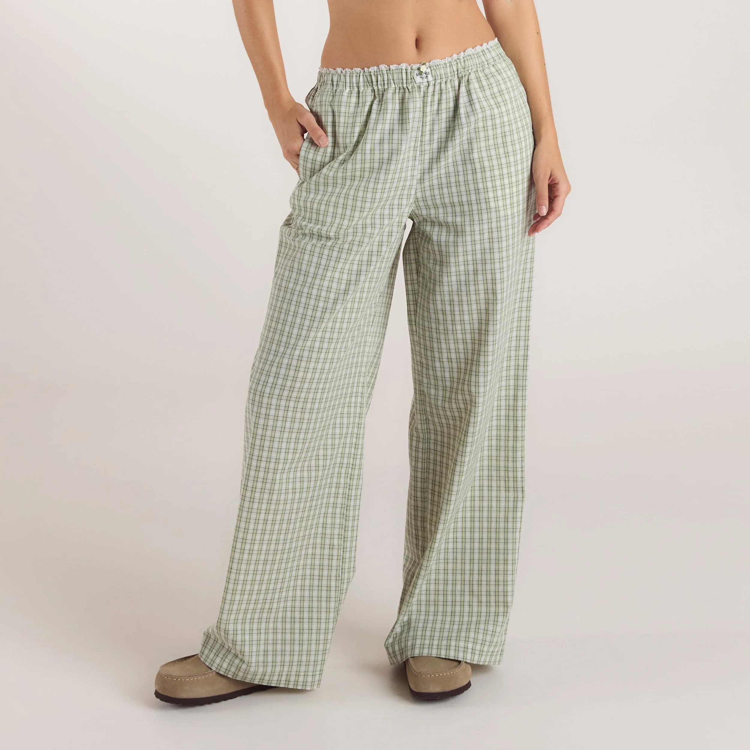 Check Cotton Trousers