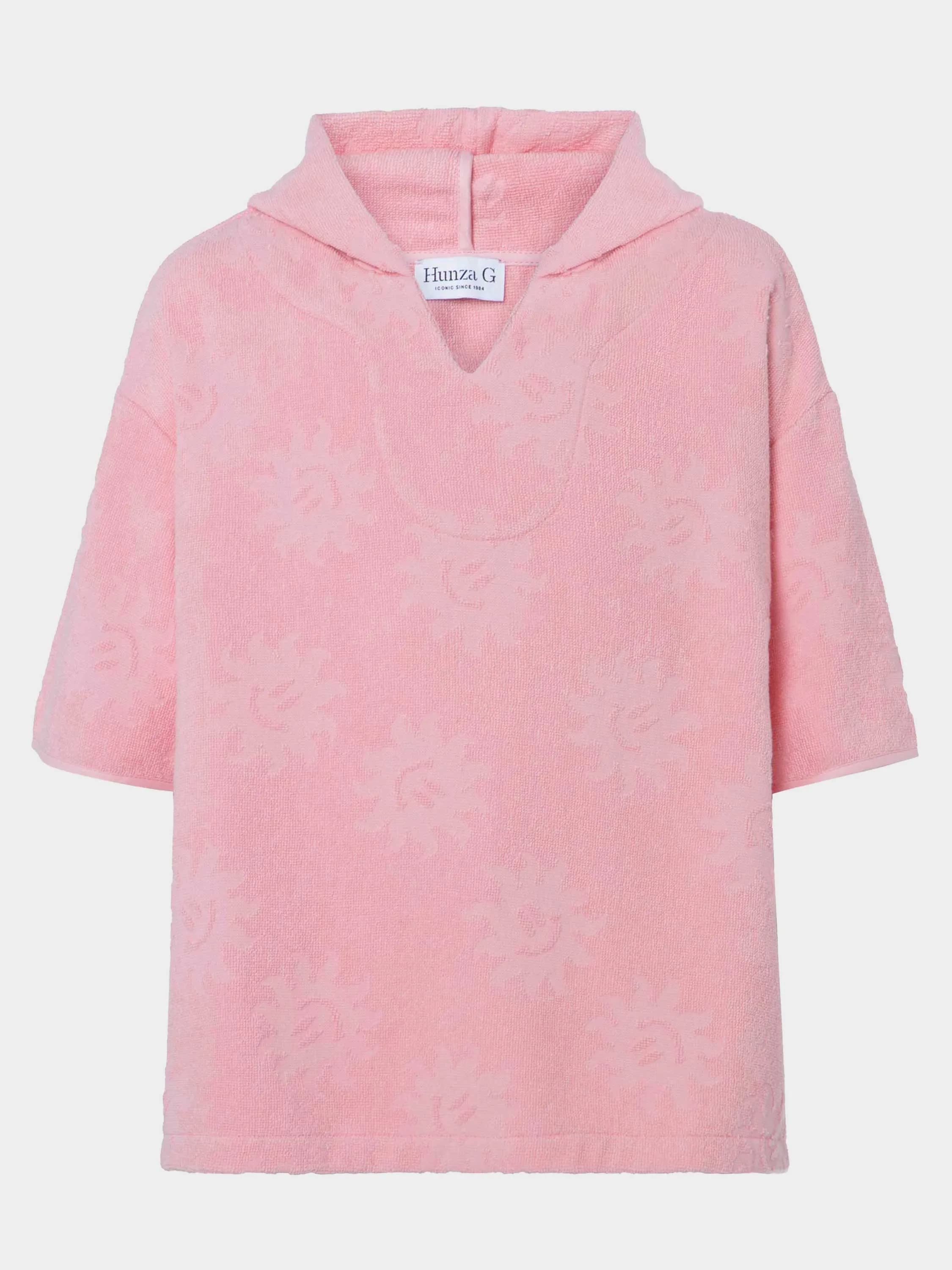 Kids Sunny Towelling Hooded Poncho (7 To 12) - Pink