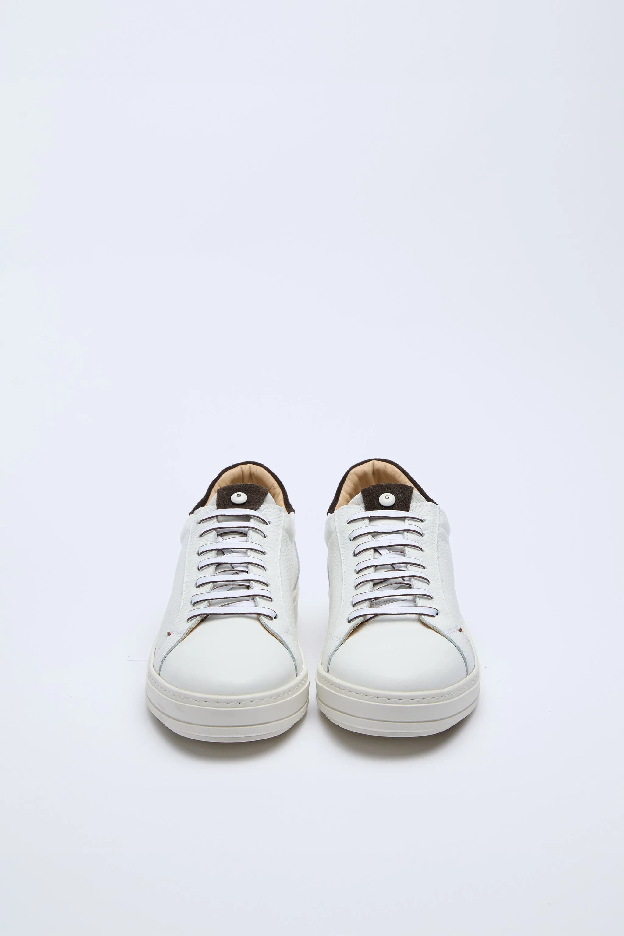 Sneaker Retro-tennis Bianco Marrone