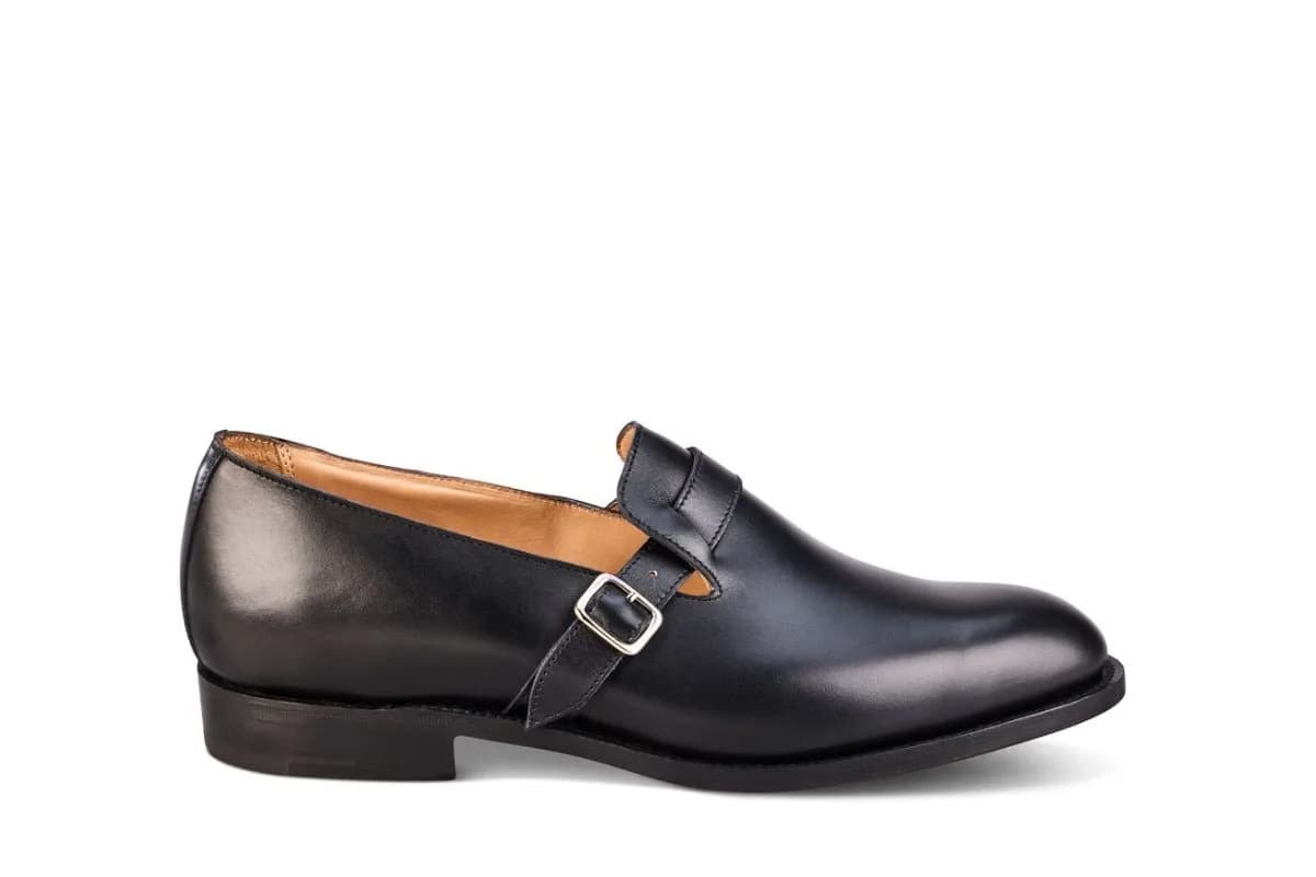 Niles Single Buckle Loafer - Black